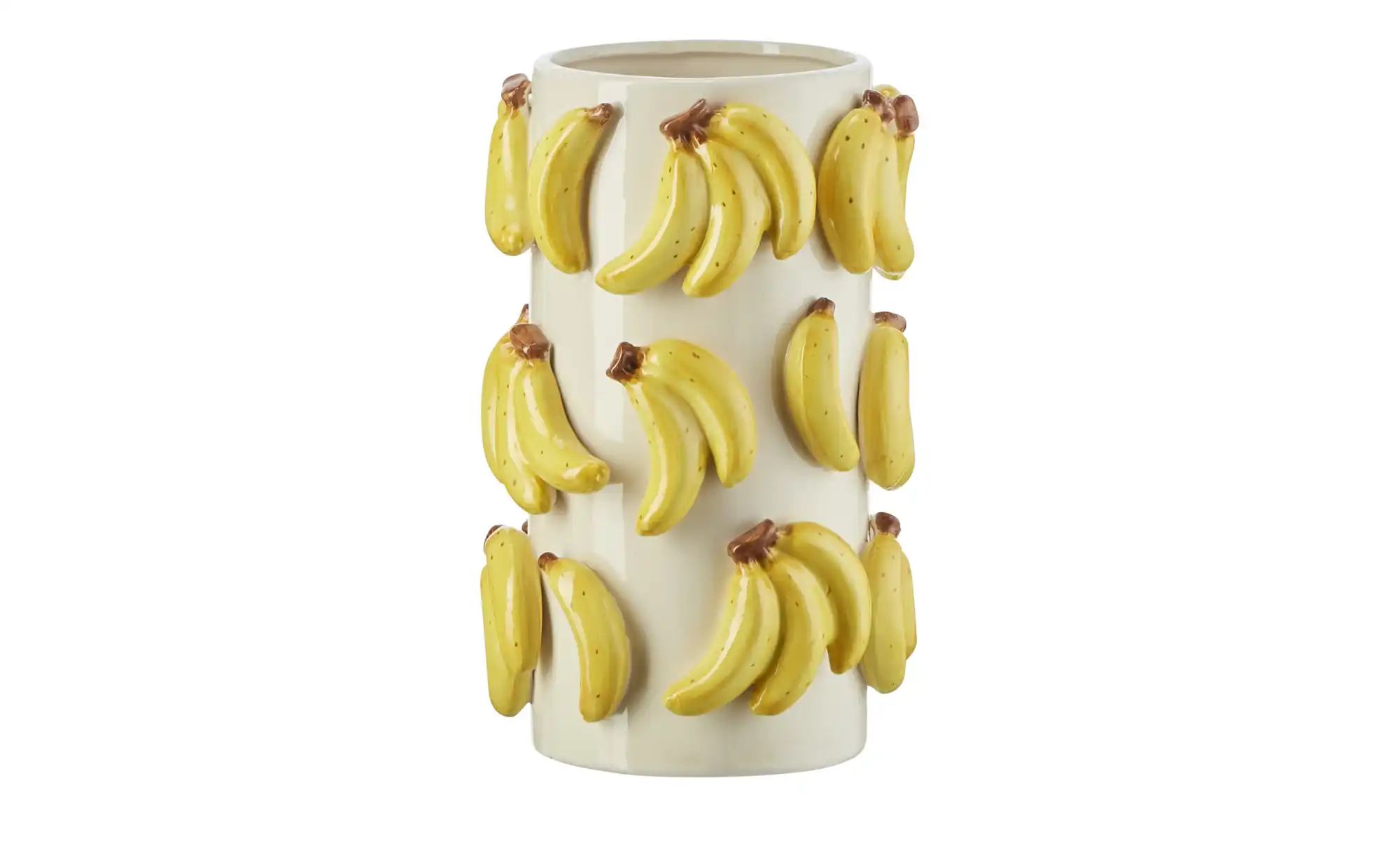 HOME STORY Vase Bananen   ¦ gelb ¦ Dolomite ¦ Maße (cm): H: 26  Ø: 16.6 Acc günstig online kaufen