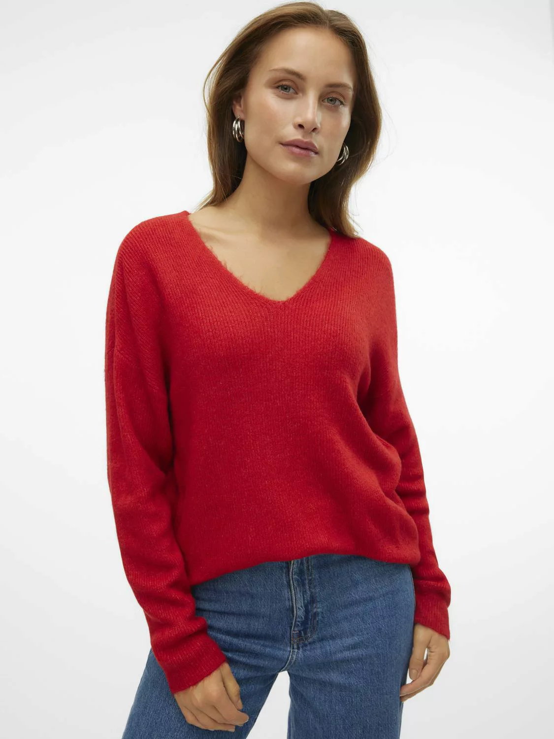 Vero Moda V-Ausschnitt-Pullover VMCREWLEFILE LS V-NECK BLOUSE NOOS günstig online kaufen