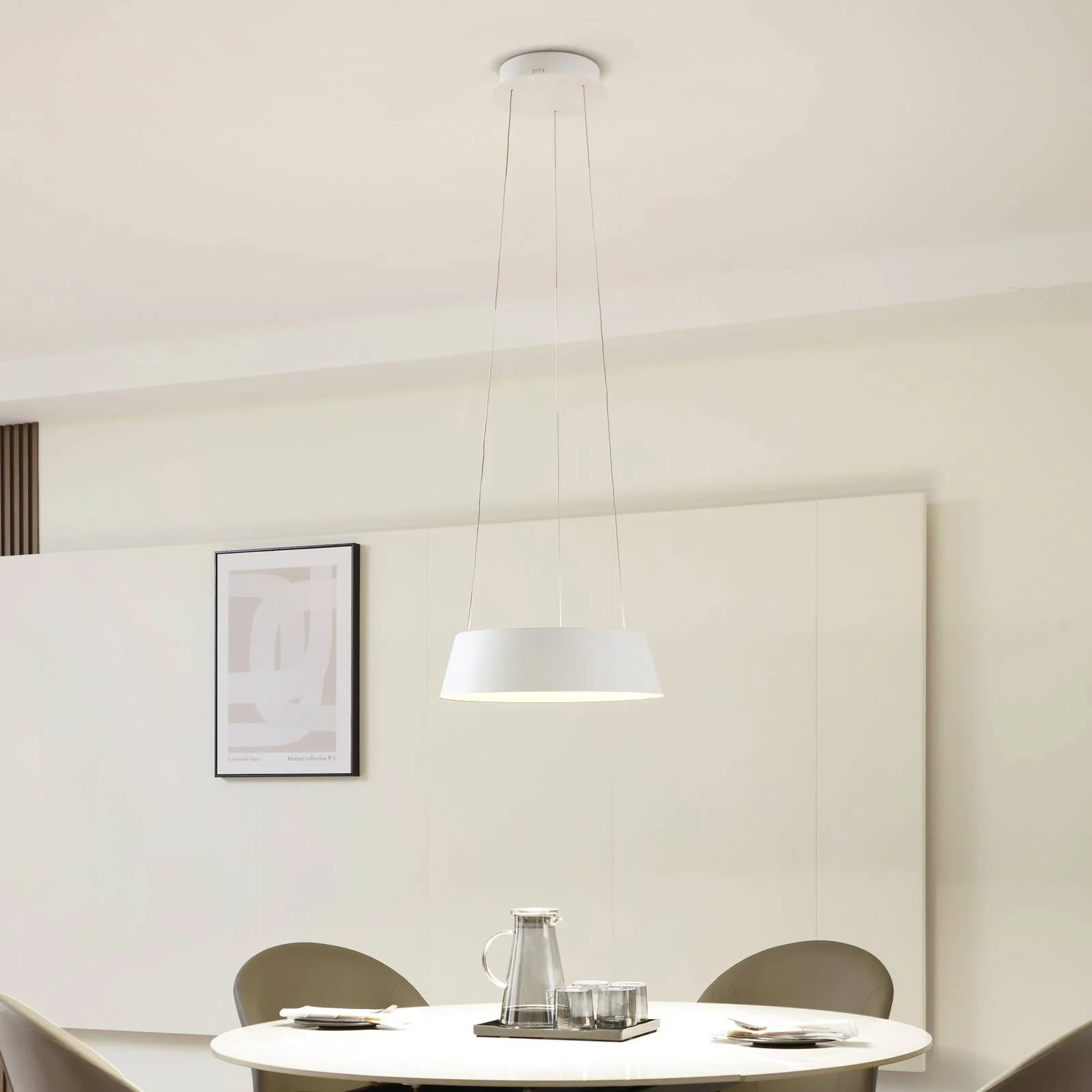 Lucande LED-Hängeleuchte Belsar, weiß, Aluminium, CCT günstig online kaufen