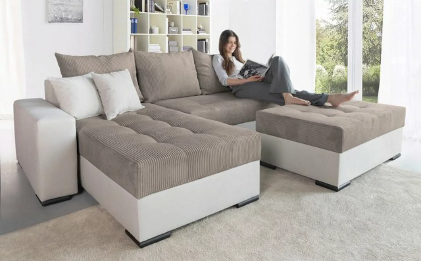 COLLECTION AB Ecksofa "Josy L-Form", mit Bettfunktion und Bettkasten, Feder günstig online kaufen