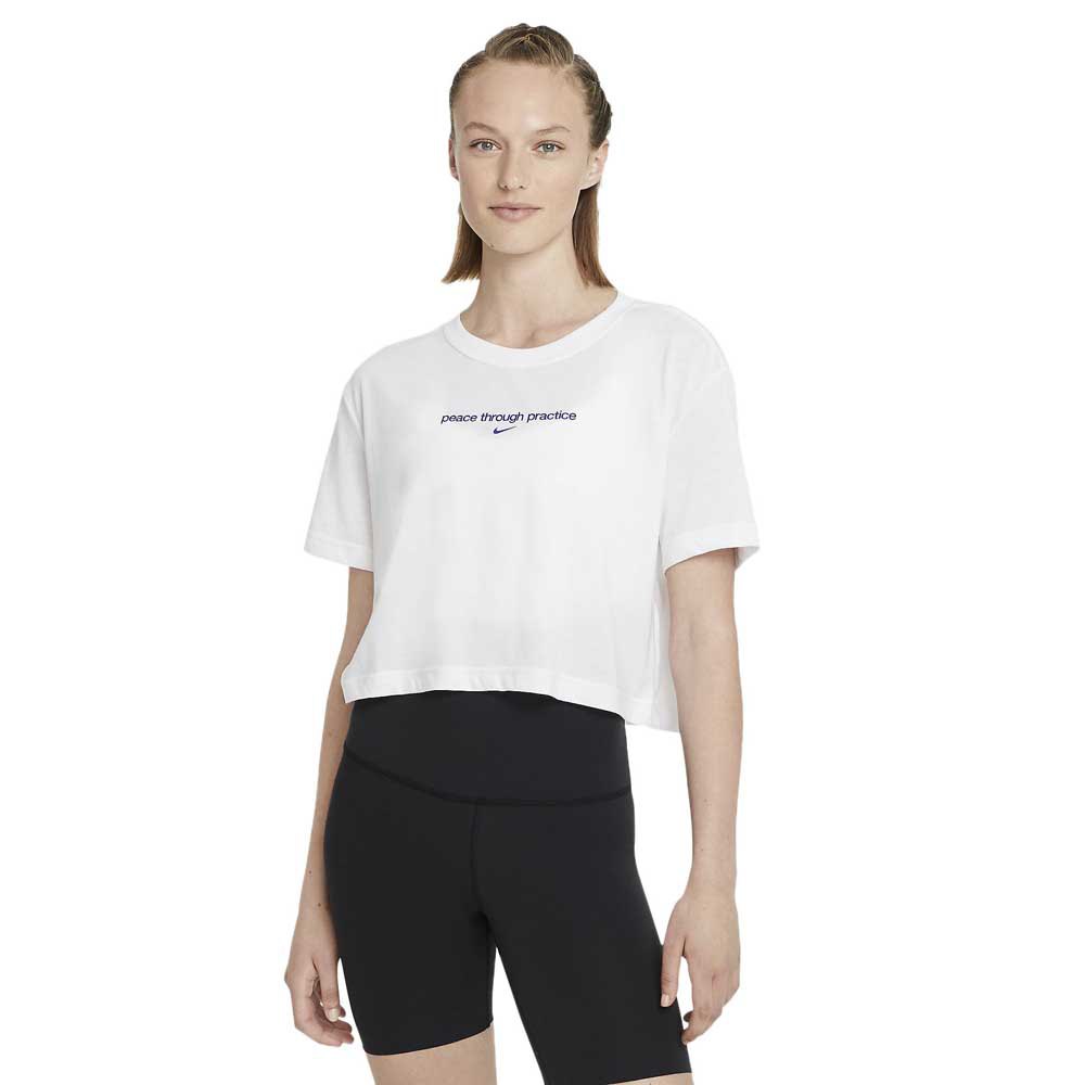Nike Yoga Graphic Kurzärmeliges T-shirt XS White günstig online kaufen