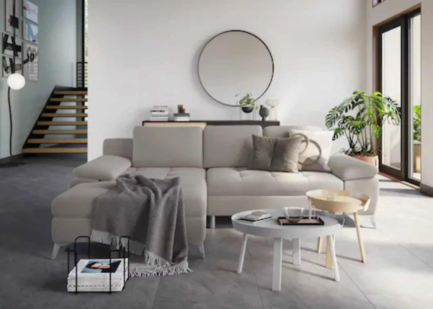 sit&more Ecksofa »Latigo L-Form«, mit Recamiere, wahlweise mit Bettfunktion günstig online kaufen