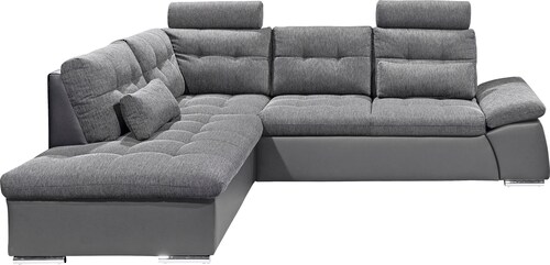 ED EXCITING DESIGN Ecksofa "Jakarta L-Form", mit Bettfunktion, Kopfstützen, günstig online kaufen