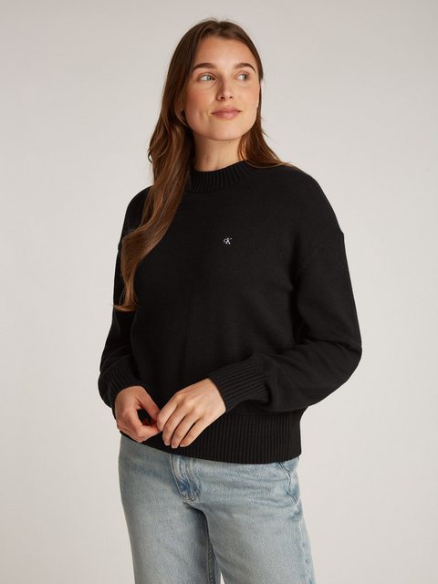 Calvin Klein Jeans Rundhalspullover MONOGRAM EMBRO CREWNECK SWEATER mit Log günstig online kaufen