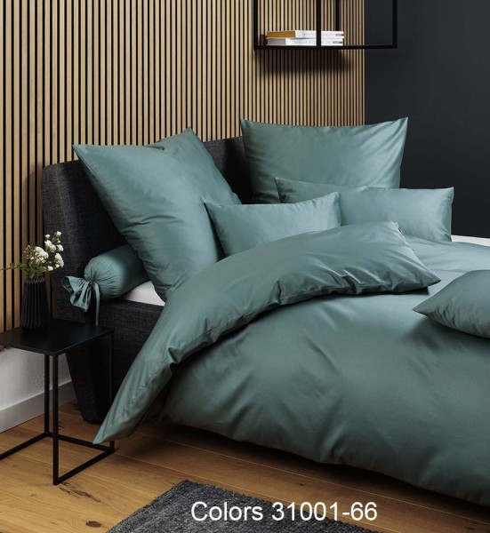 Janine Janine Mako-Satin Bettwäsche Colors 31001 mineralgrün Größe:  200x22 günstig online kaufen