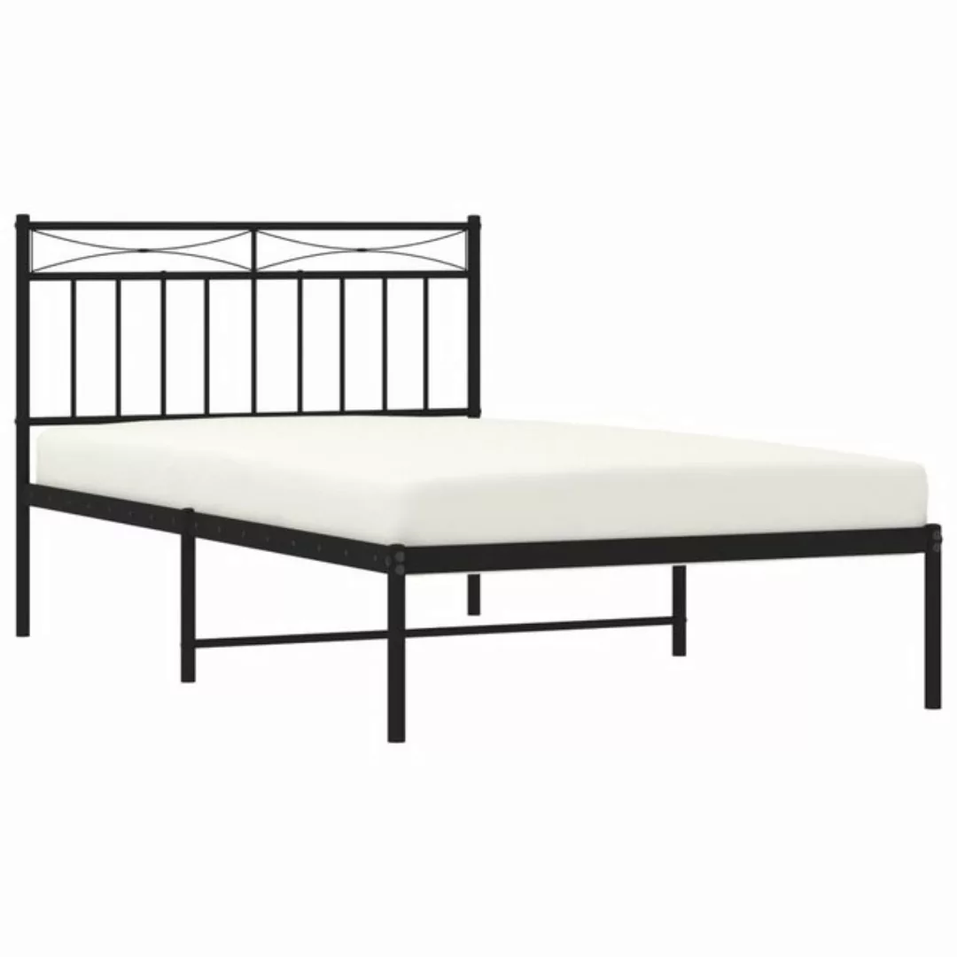 vidaXL Bett Bettgestell mit Kopfteil Metall Schwarz 107x203 cm günstig online kaufen