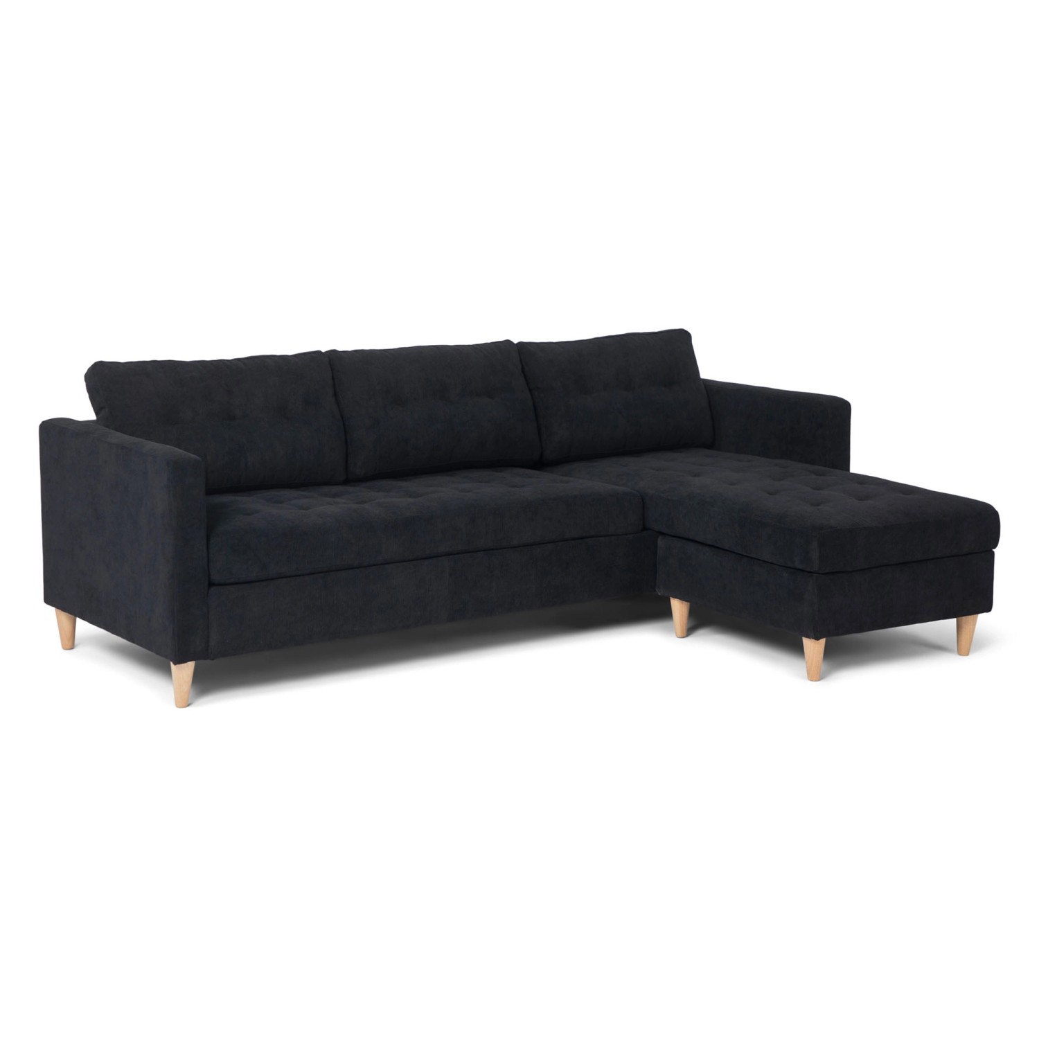 ebuy24 Marino Sofa AB3 Chaiselongue Rechts oder Links Gewendet in Samt Schw günstig online kaufen