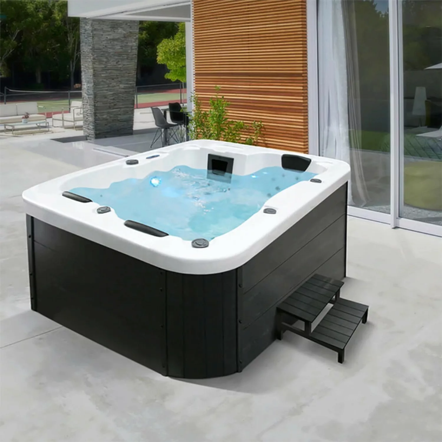 Outdoor Whirlpool White Marble Pure ohne Treppe und Thermoabdeckung günstig online kaufen