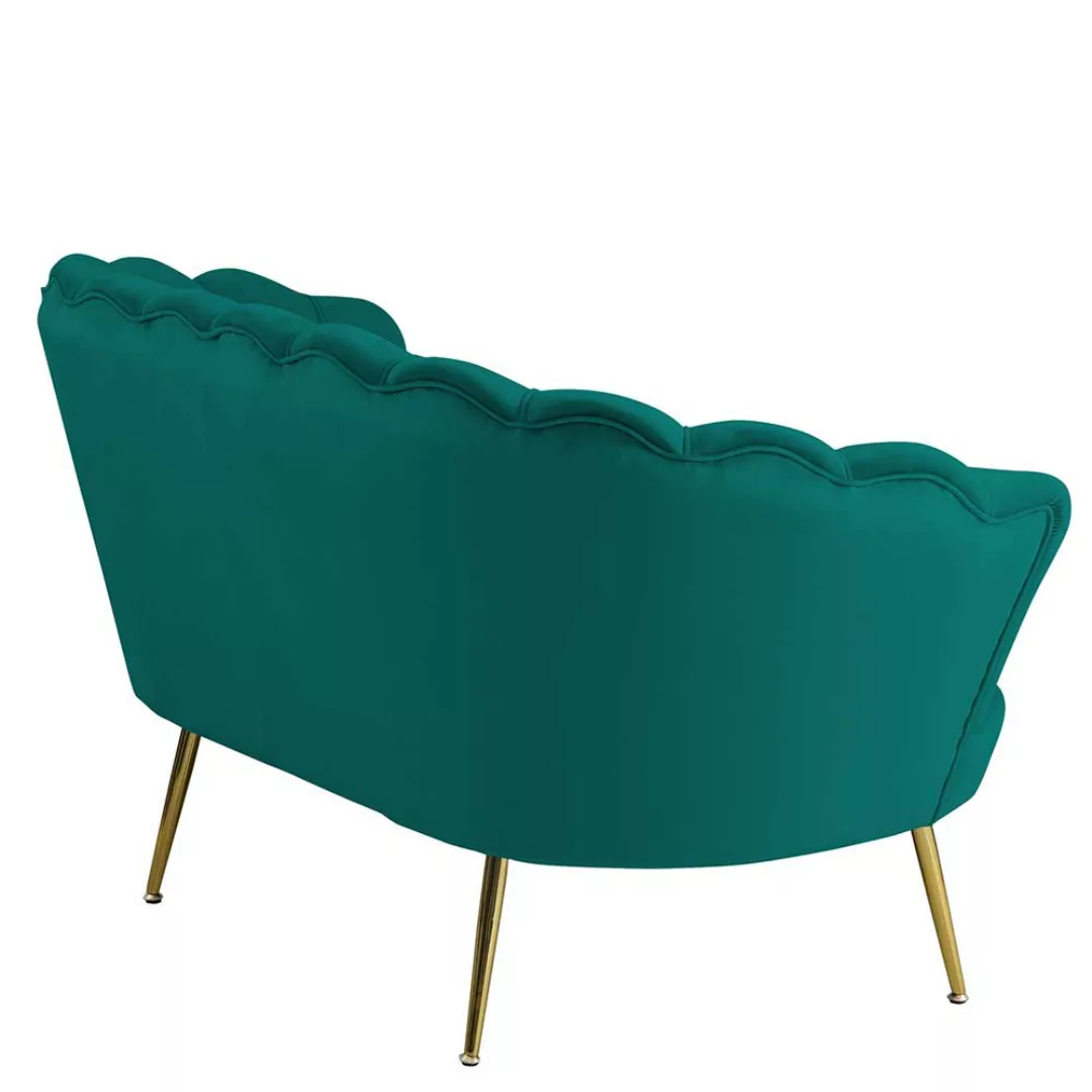 Samt Sofa in Grün Samt muschelförmig günstig online kaufen