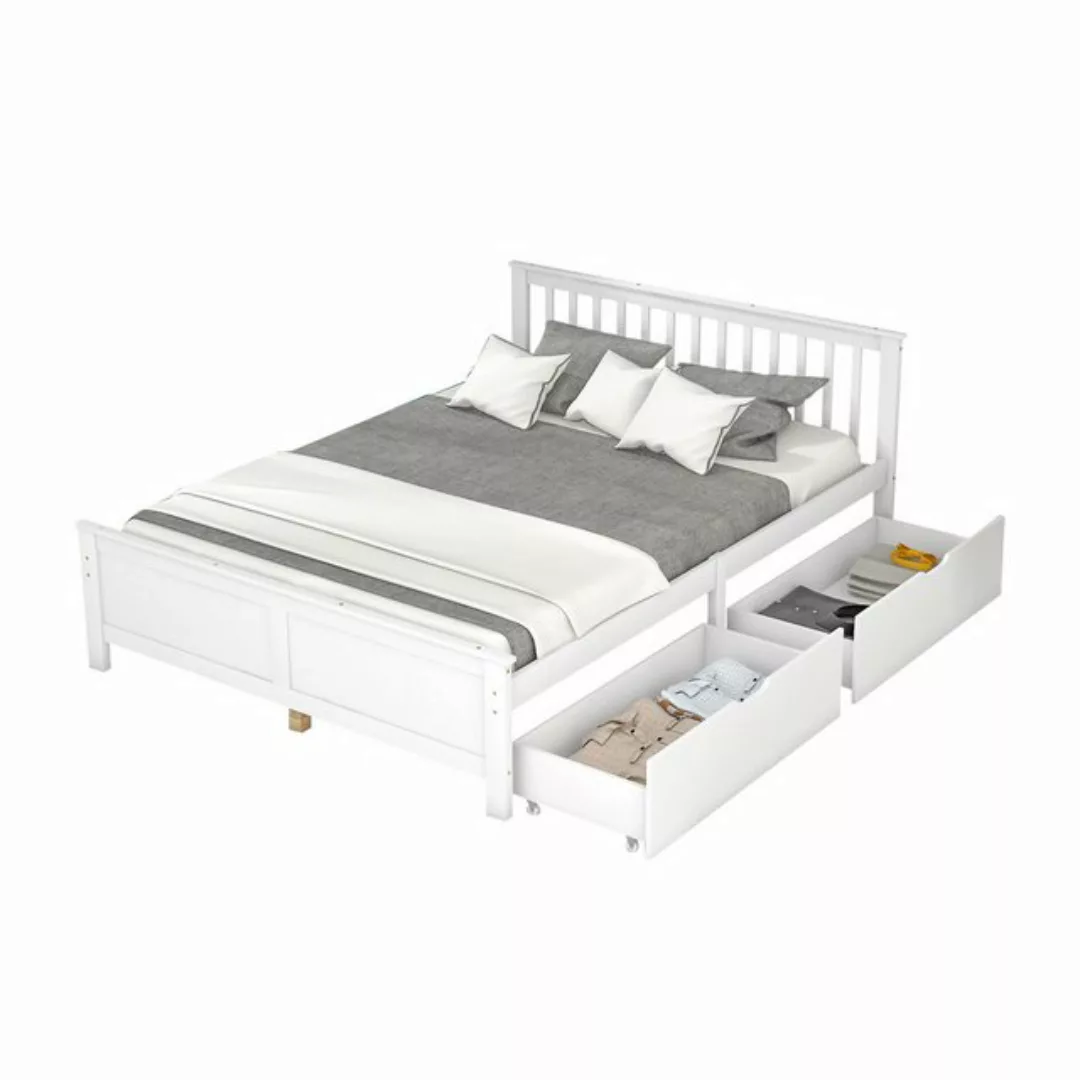 HAUSS SPLOE Holzbett Doppelbett Holzbett Bettrahmen Kinderbett (140x200cm, günstig online kaufen