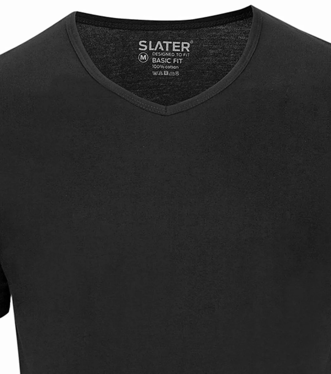 Slater 2er-Pack Basic Fit T-shirt V-Ausschnitt Schwarz - Größe 3XL günstig online kaufen
