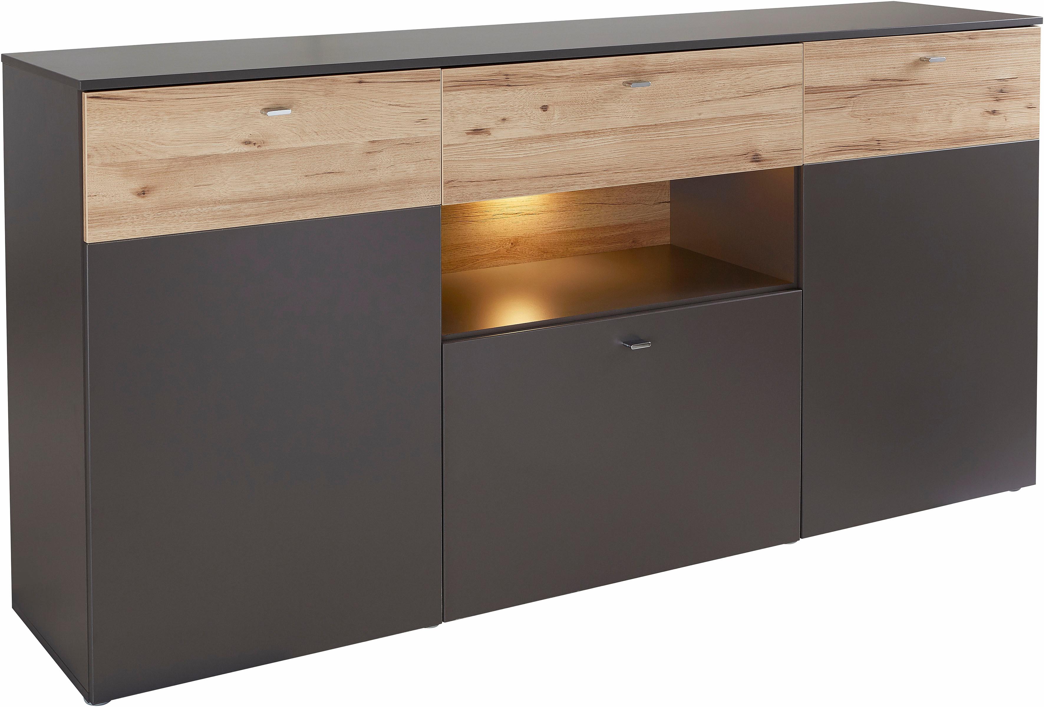 FORTE Sideboard "Como", Kommode, Stauraumschrank, LED Beleuchtung, Soft Clo günstig online kaufen