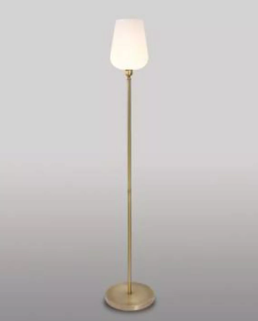 Stehlampe mit Glasschirm Echt-Messing Wohnzimmer günstig online kaufen