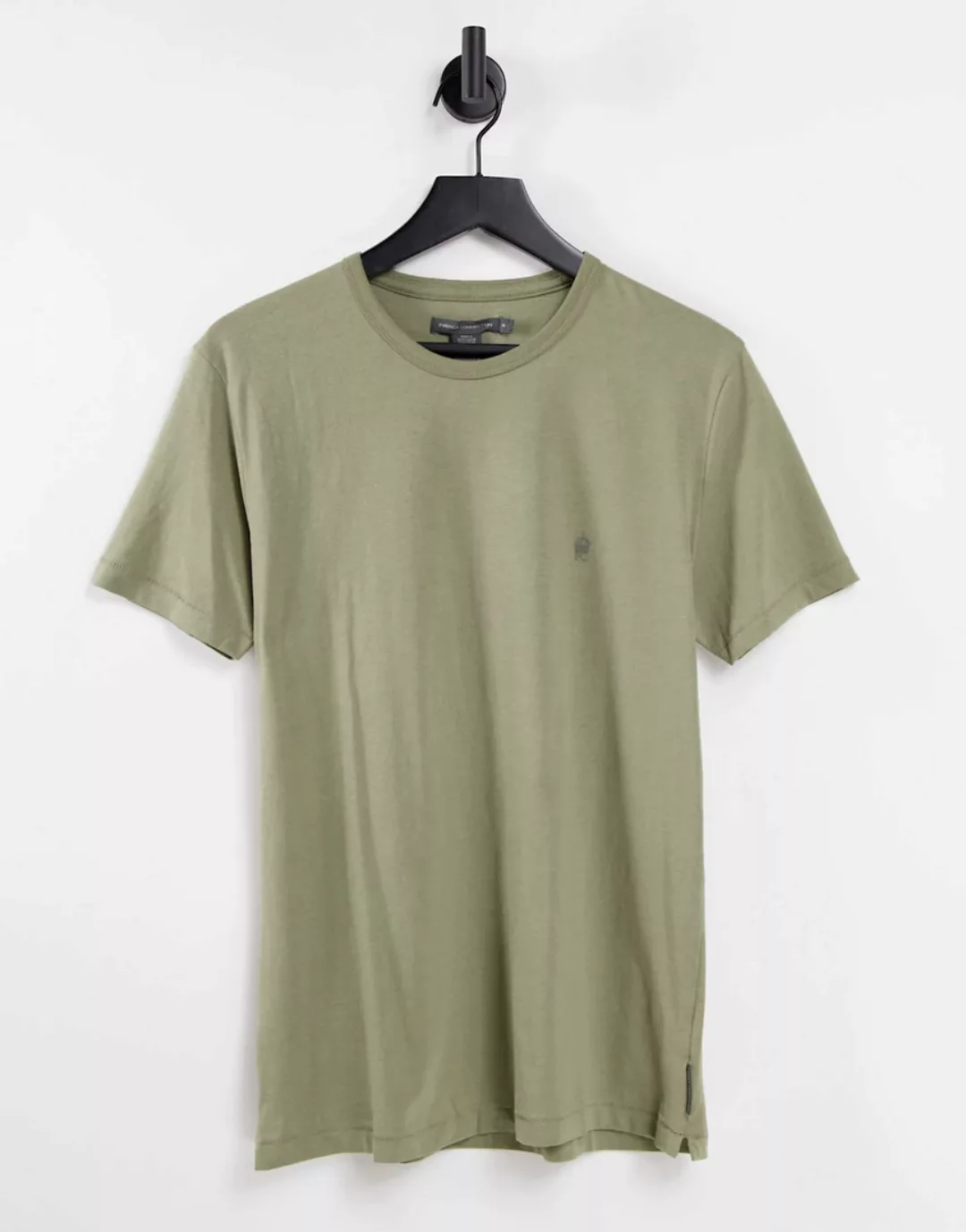 French Connection – T-Shirt mit Rundhalsausschnitt in hellem Khaki-Grün günstig online kaufen