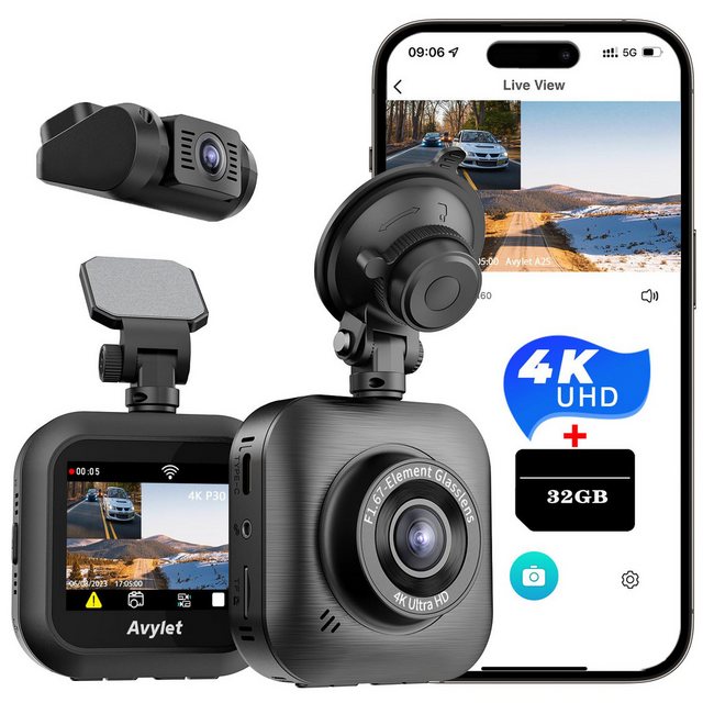 Avylet Dashcam Auto mit Vorne Hinten 4K/1080P, WiFi Autokamera Dashcam (HD, günstig online kaufen