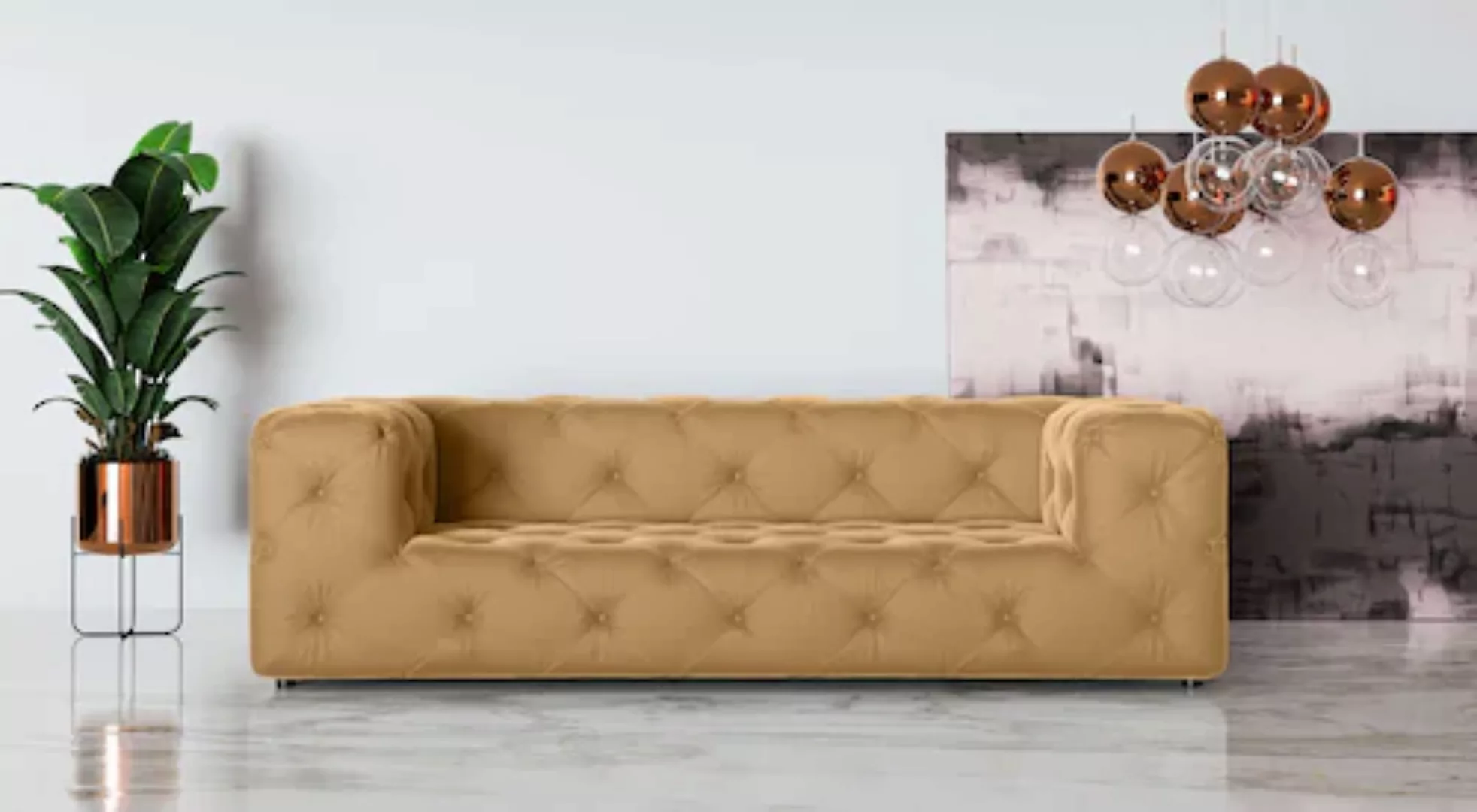 Places of Style 3-Sitzer »FOLLINA«, 3-Sitzer Sofa mit klassischer Chesterfi günstig online kaufen