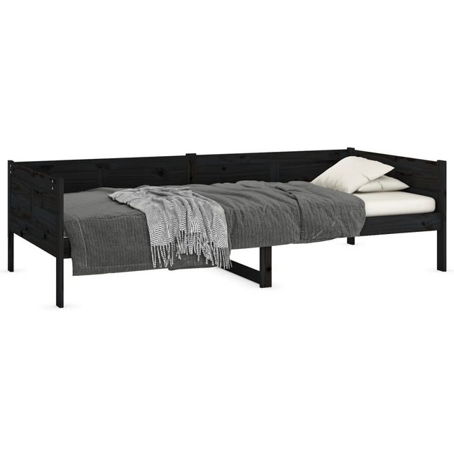 vidaXL Gästebett Tagesbett Gästebett Schwarz Massivholz Kiefer 90x190 cm Be günstig online kaufen