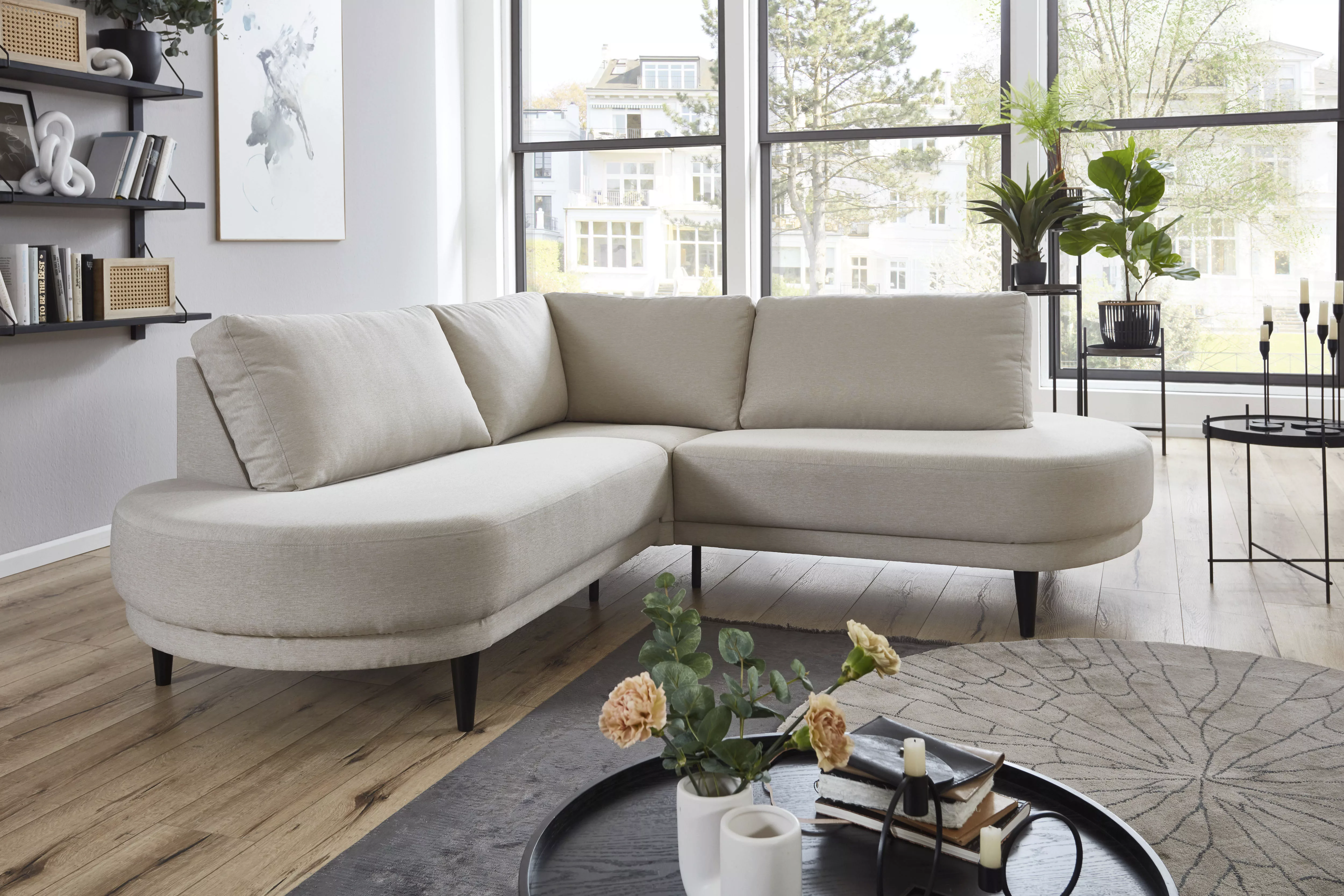 ATLANTIC home collection Ecksofa "Ronny", wahlweise in beige, mit Wellenunt günstig online kaufen