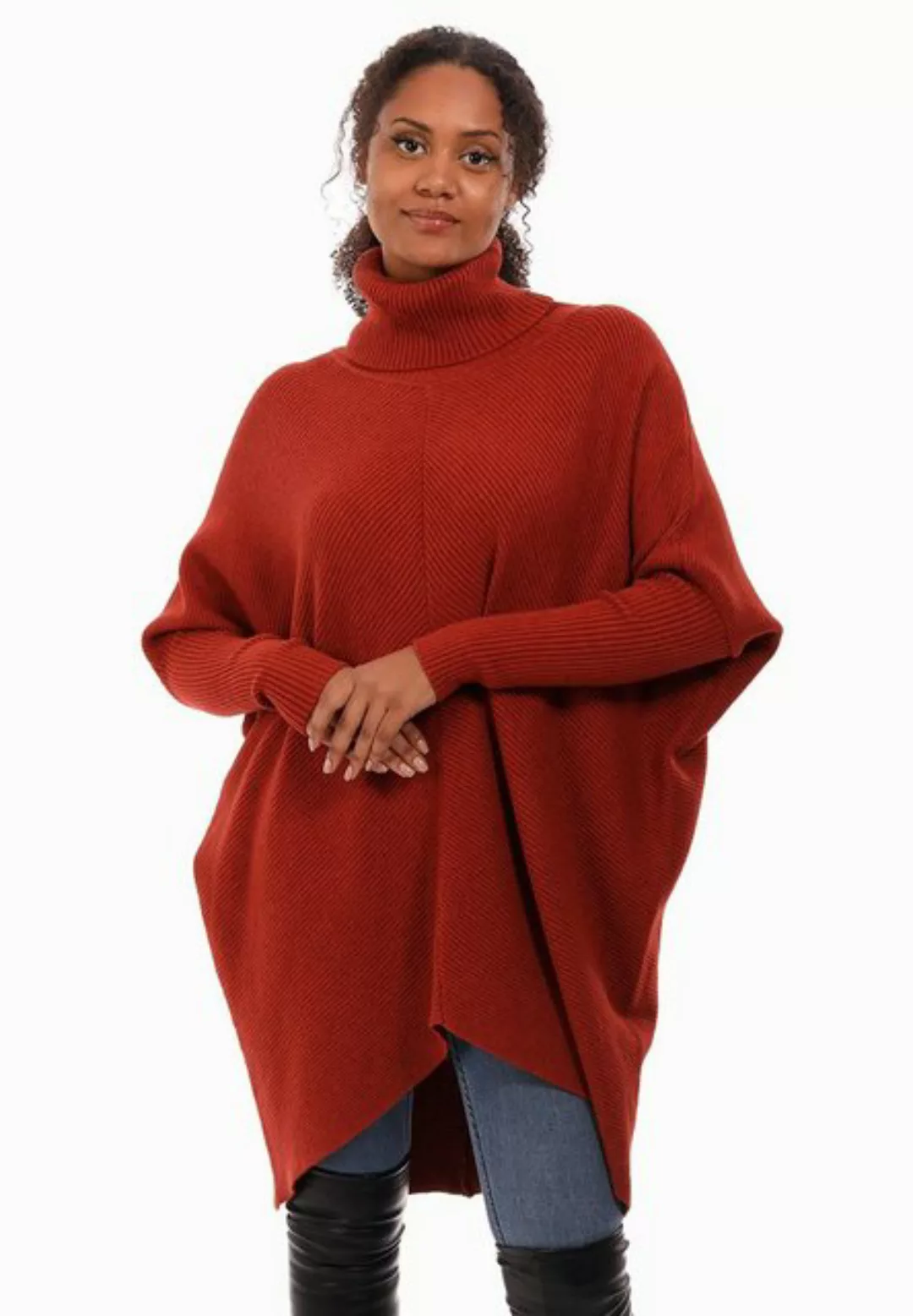 YC Fashion & Style Longpullover Strickpullover asymmetrisch Plus Size mit R günstig online kaufen