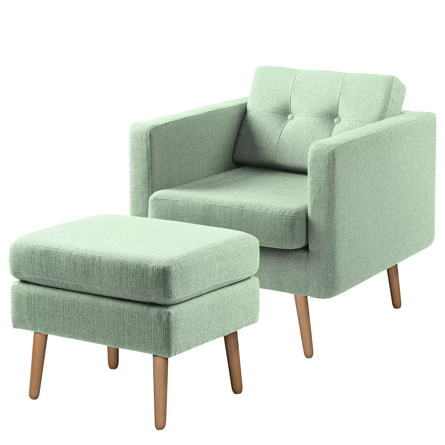 home24 Mørteens Sessel Croom V Pastellapricot Webstoff mit Hocker 77x84x81 günstig online kaufen
