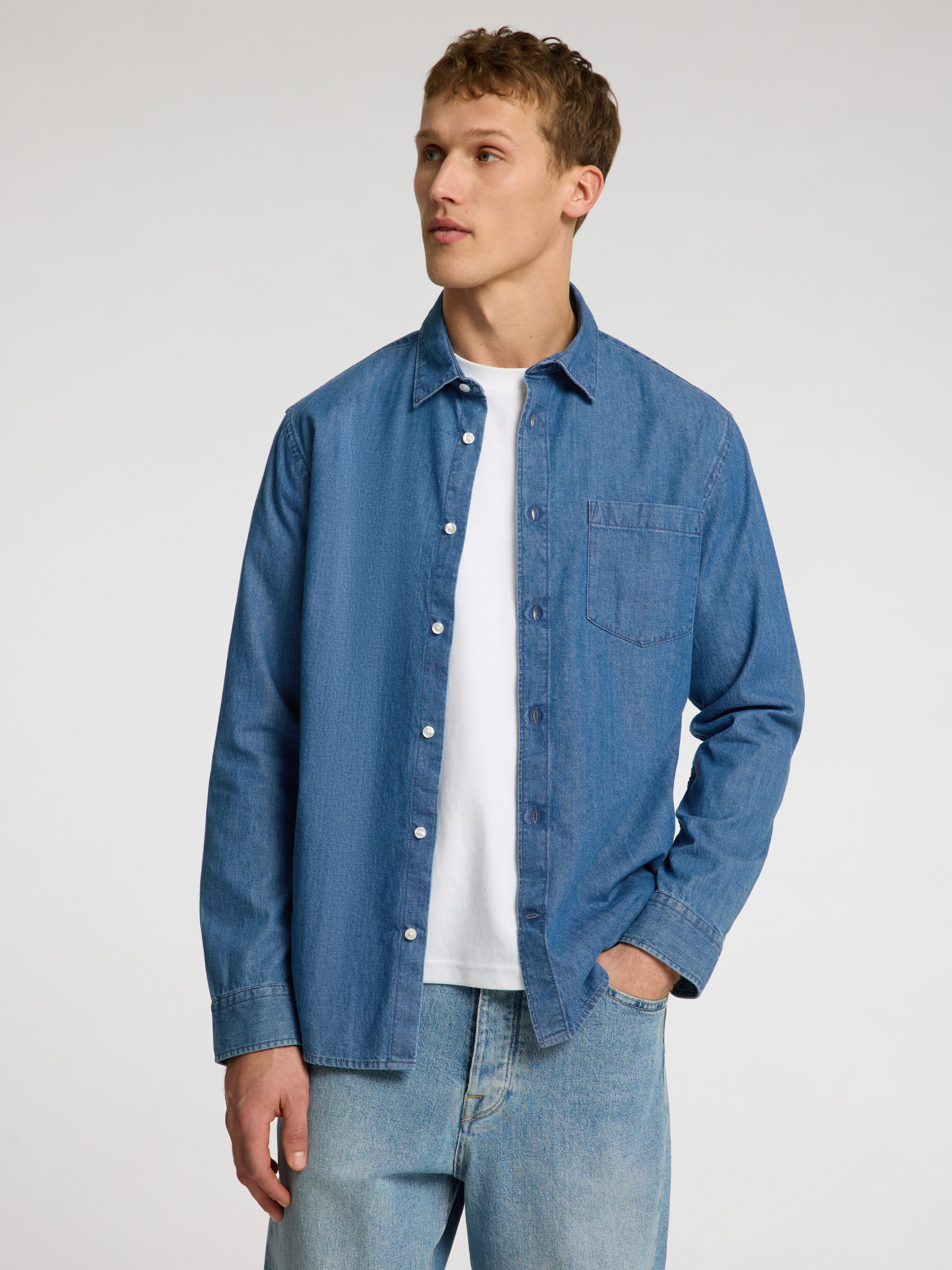 SELECTED HOMME Langarmhemd SLHREGCARLO DENIM LS günstig online kaufen