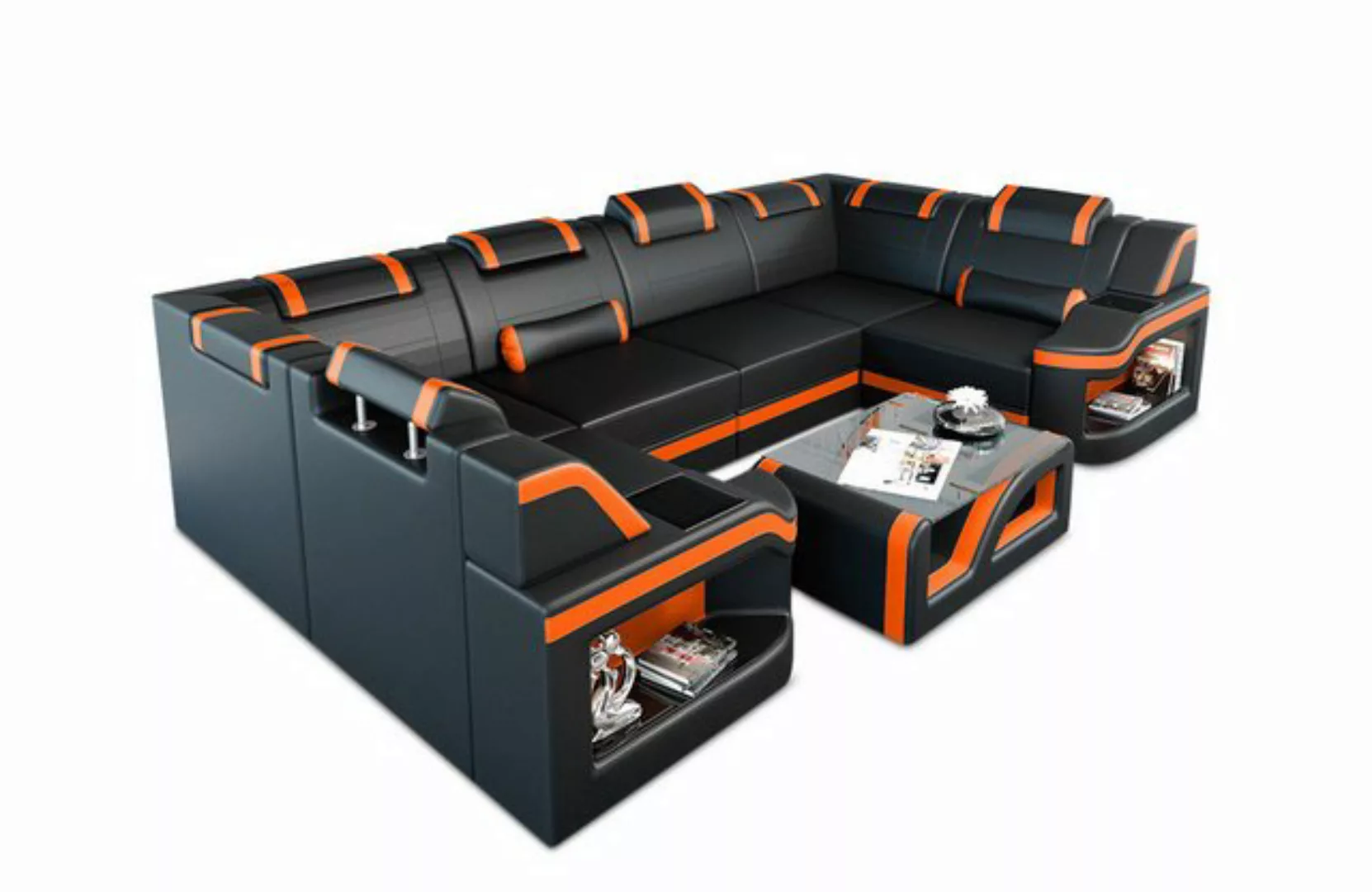 Sofa Dreams Wohnlandschaft Ledercouch Sofa Leder Padua U Form Ledersofa, Co günstig online kaufen