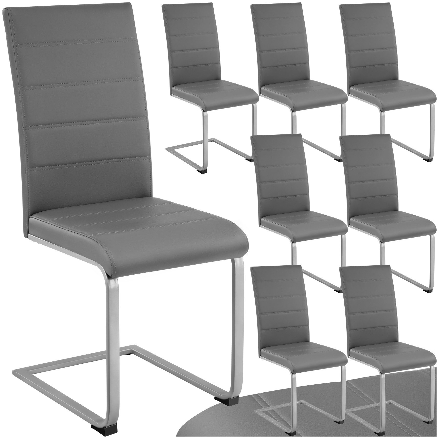 tectake Esszimmerstuhl Schwingstühle, Kunstleder (Set., 8 günstig online kaufen