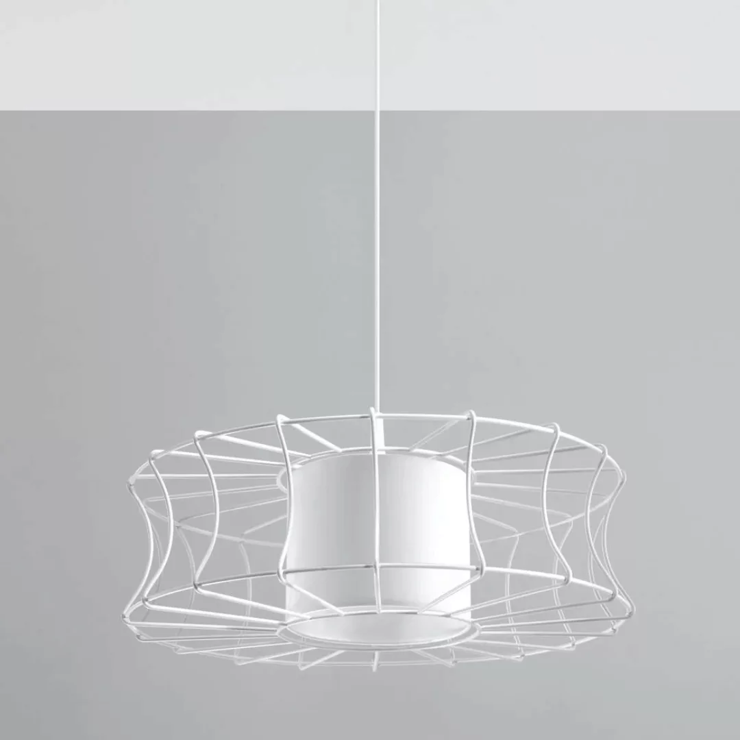 famlights | Pendelleuchte Henrike aus Stahl in Weiß E27 1 x 60 W günstig online kaufen