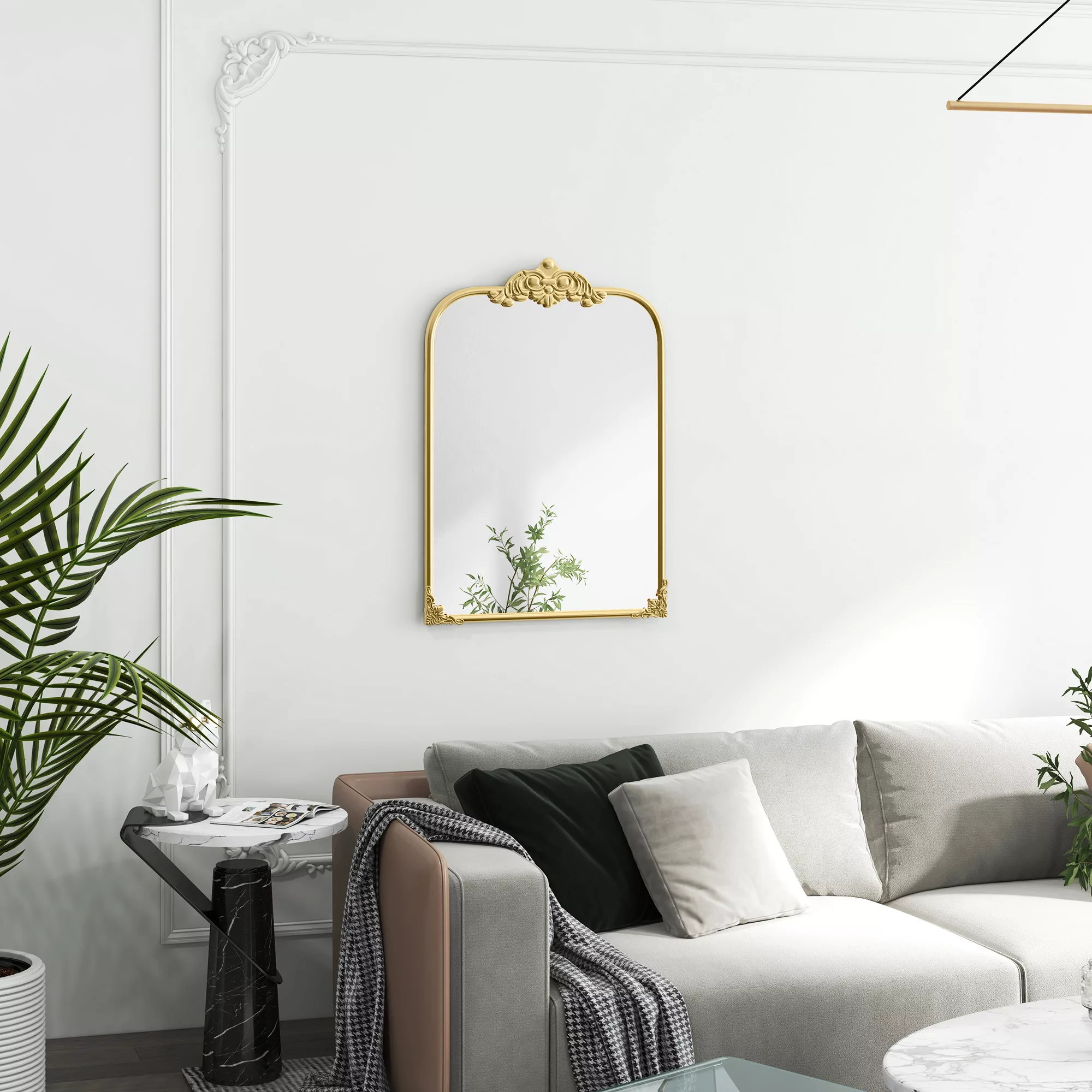 HOMCOM Wandspiegel, 60 x 87 cm Badspiegel im Barockstil, dekorative Spiegel günstig online kaufen