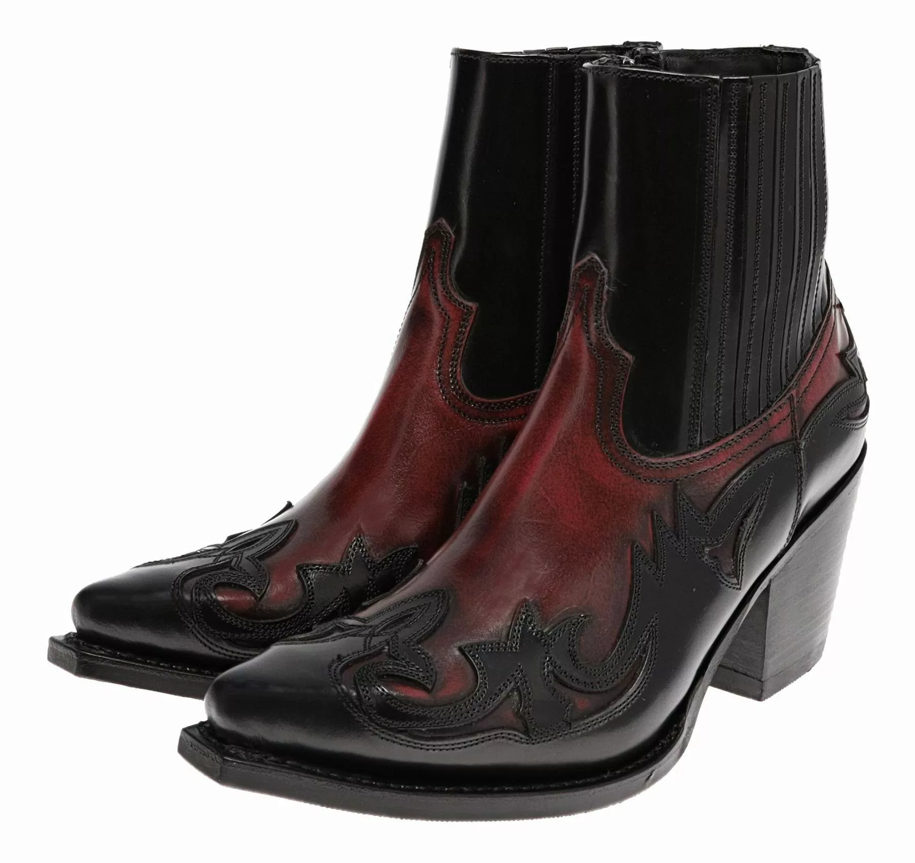 Sendra Boots 16598 Schwarz Rot Westernstiefelette günstig online kaufen