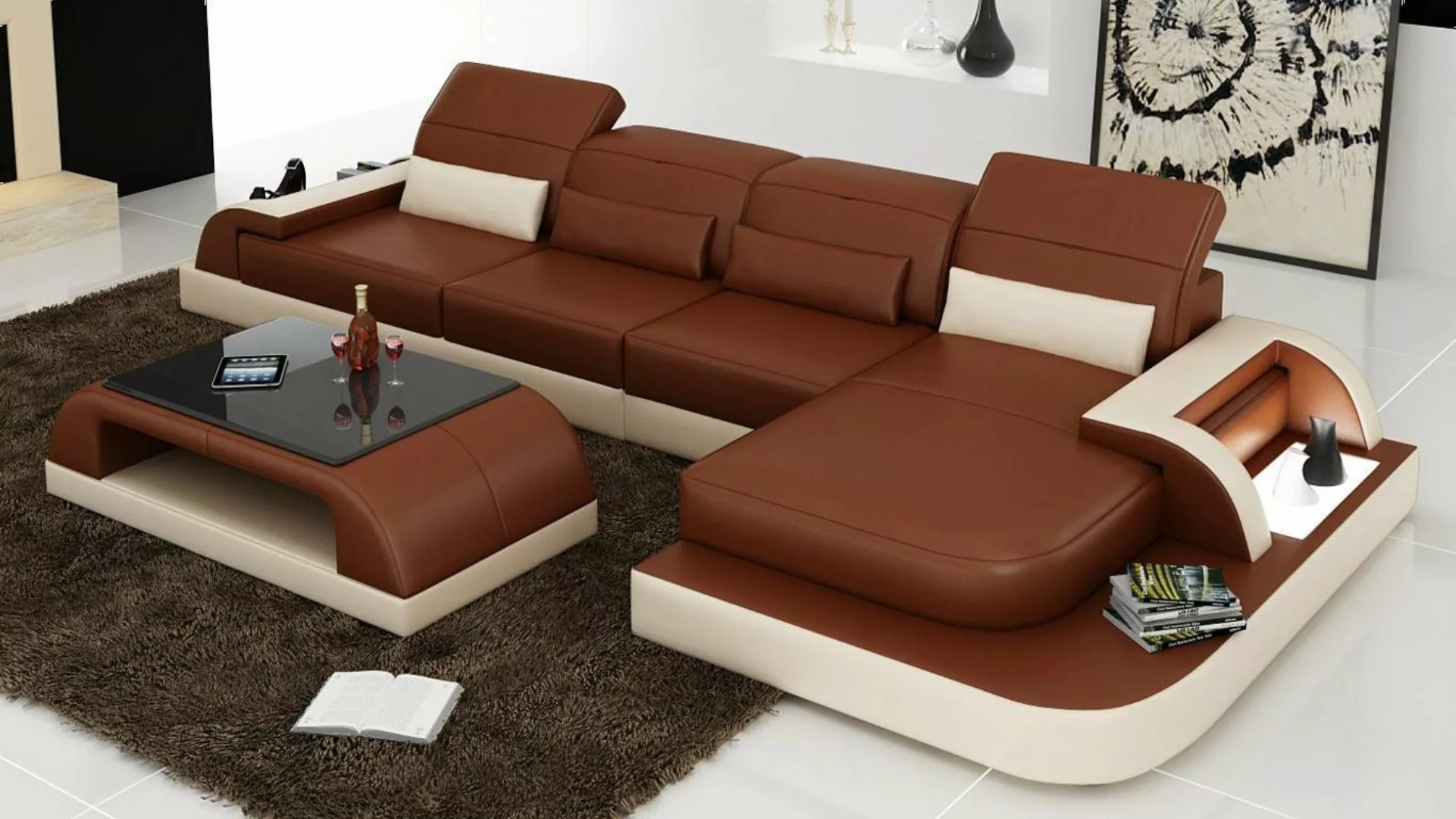 Xlmoebel Ecksofa Moderne Sofagarnitur mit Beleuchtung für das Wohnzimmer, H günstig online kaufen