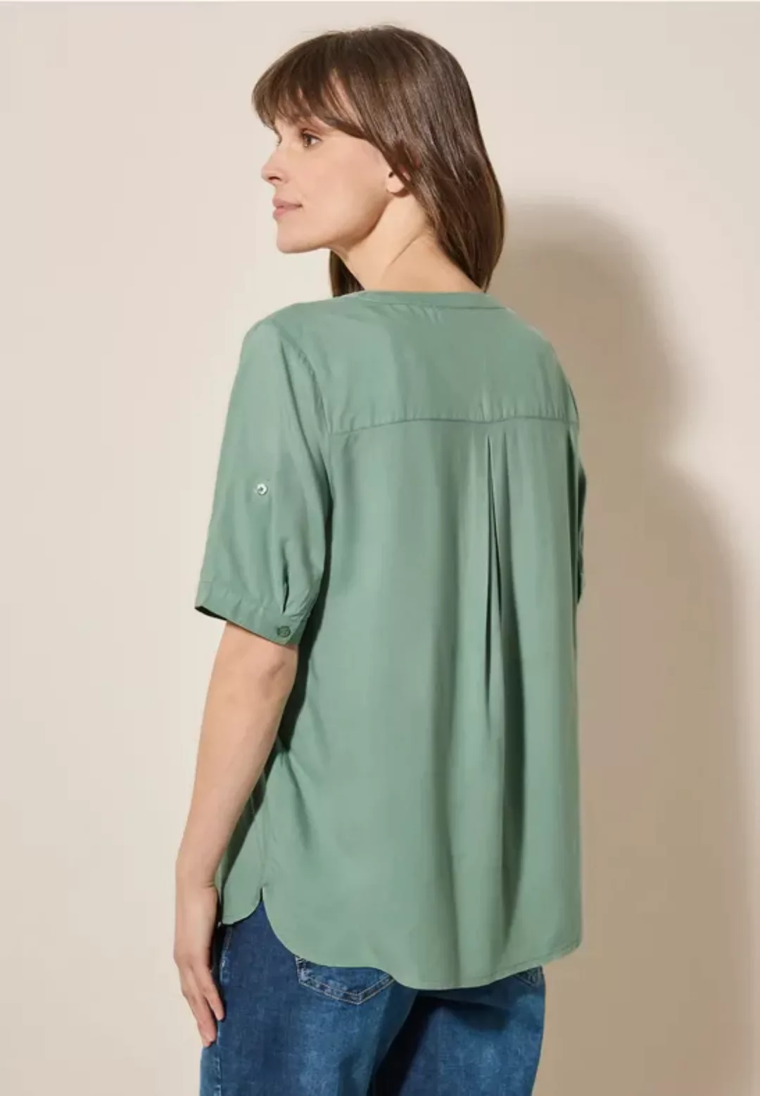 Cecil Shirtbluse, mit geschlitztem Rundhalsausschnitt günstig online kaufen