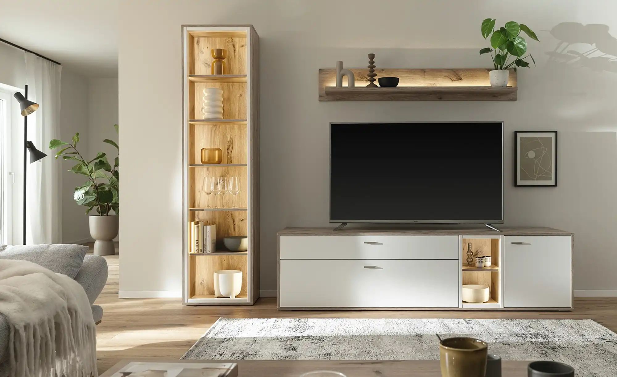uno Wohnkombination  Santerno ¦ holzfarben ¦ Maße (cm): B: 249 H: 197 T: 50 günstig online kaufen