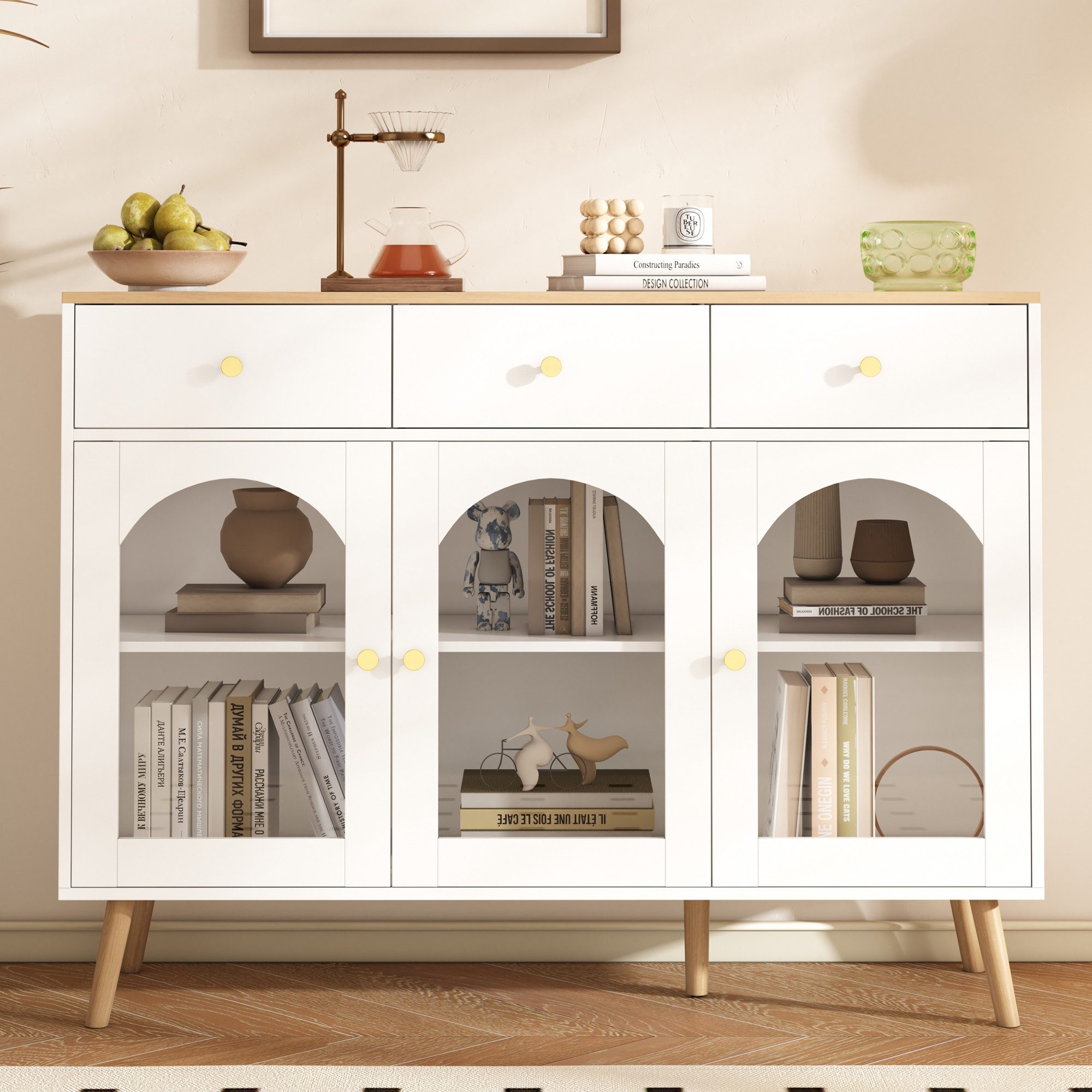 REDOM Sideboard Kommode Schrank mit Bogentüren günstig online kaufen