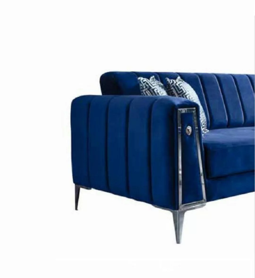 JVmoebel 3-Sitzer Blauer Textil 3 Sitzer Moderne Designer Luxus Couch Wonhz günstig online kaufen