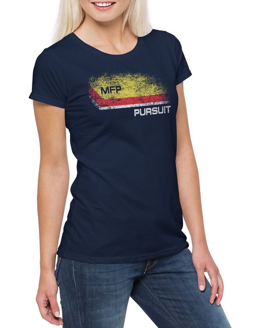 Urban Backwoods Print-Shirt Pursuit Main Force Patrol Logo Damen T-Shirt Mi günstig online kaufen