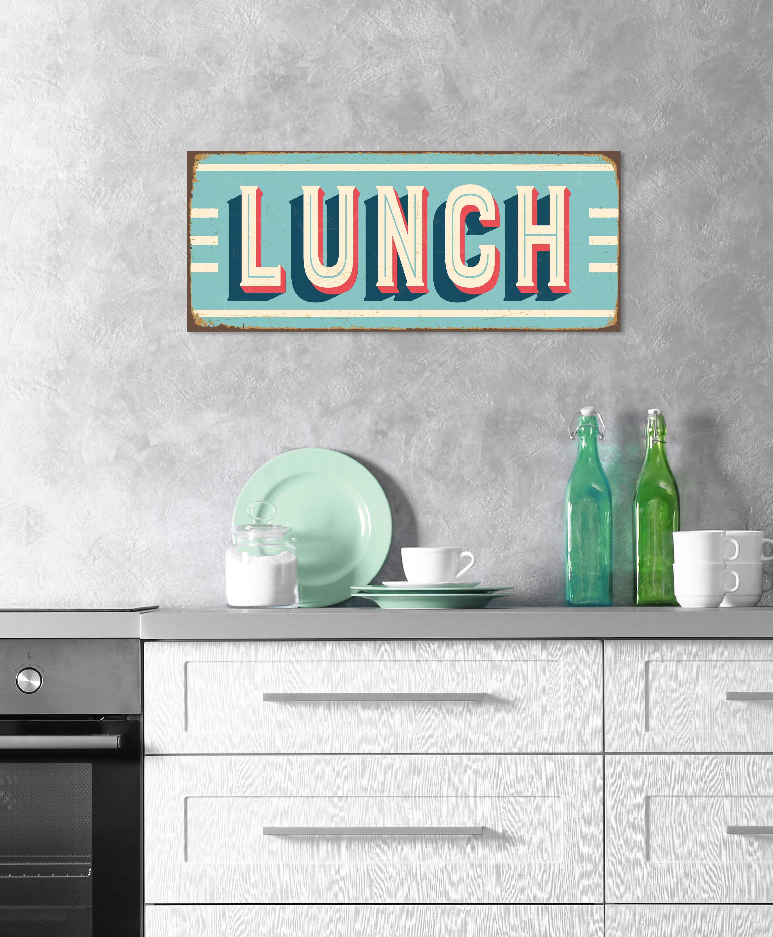 queence Metallbild "LUNCH", Sprüche & Texte, (1 St.) günstig online kaufen