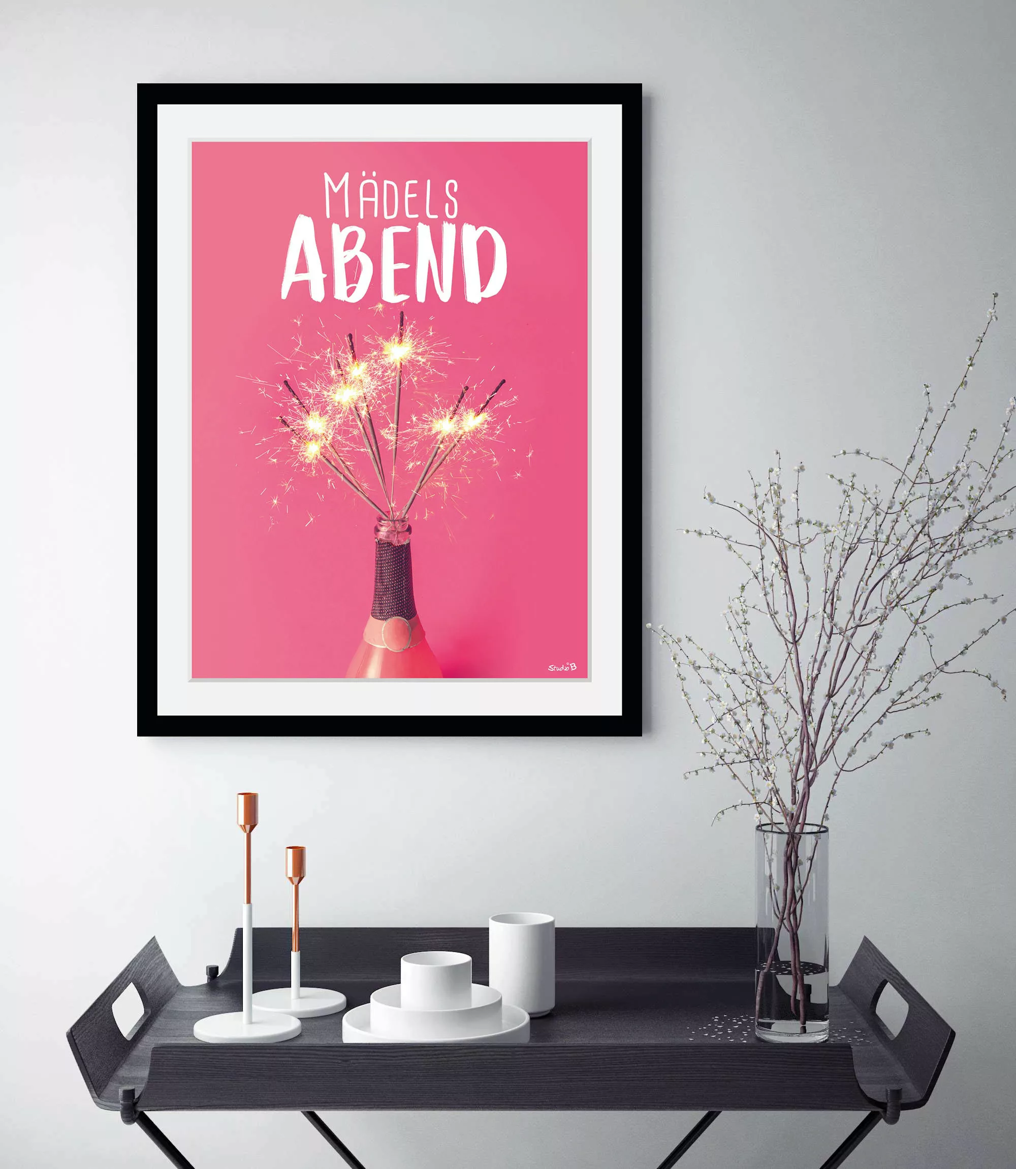 queence Bild "Mädelsabend", Mädchen-Sprüche & Texte-Wein-Wein Bilder-Schrif günstig online kaufen