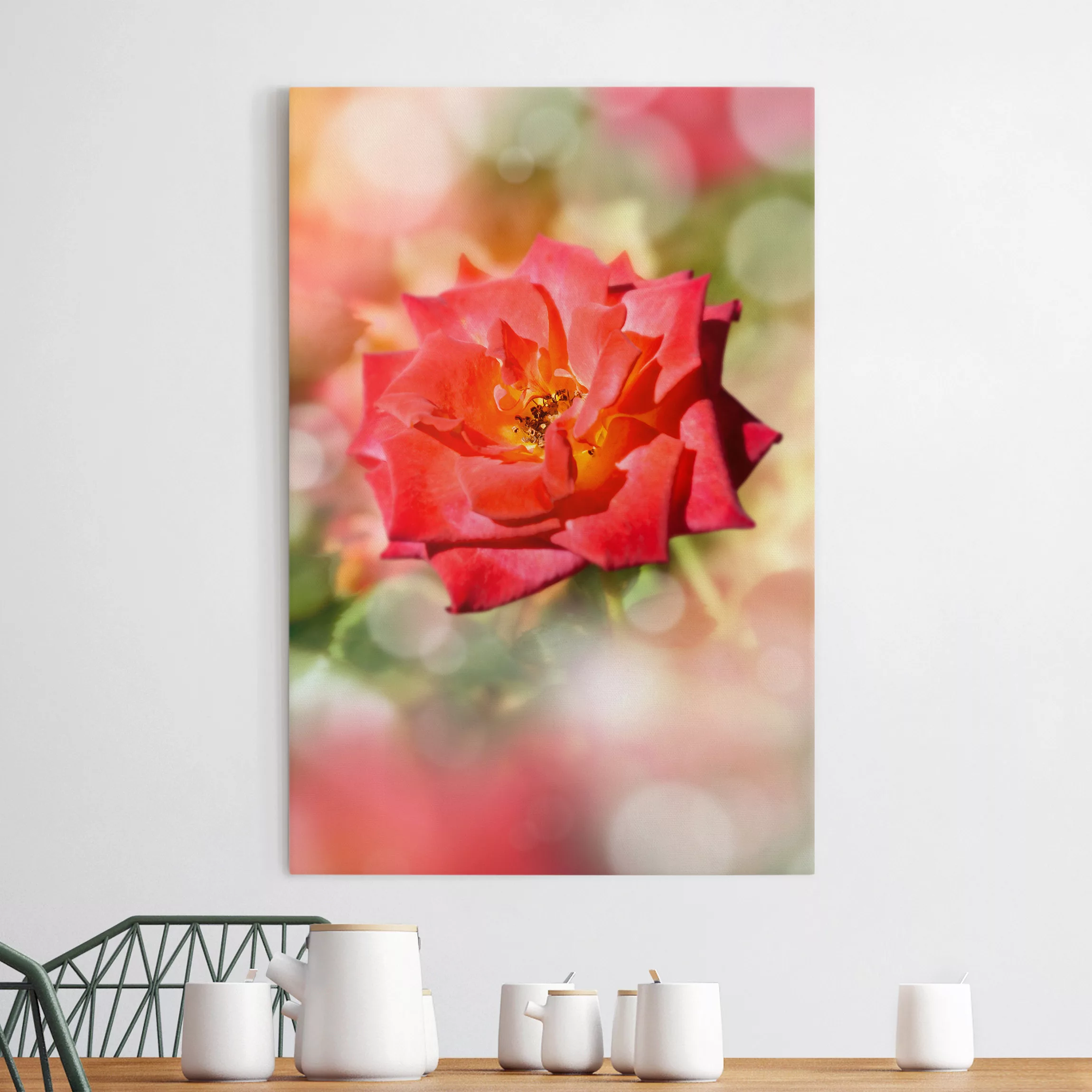 Leinwandbild Blumen - Hochformat Shining Rose günstig online kaufen