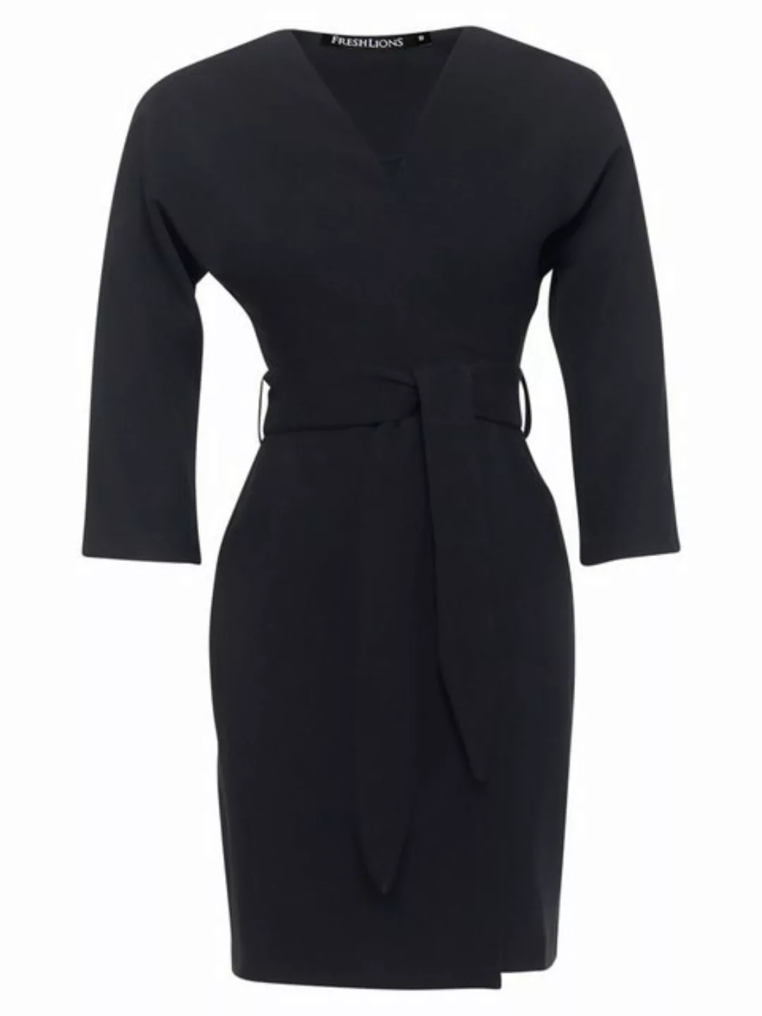 Freshlions Blusenkleid Kleid 'NADJA' Schwarz Größe L Wickel-Design günstig online kaufen