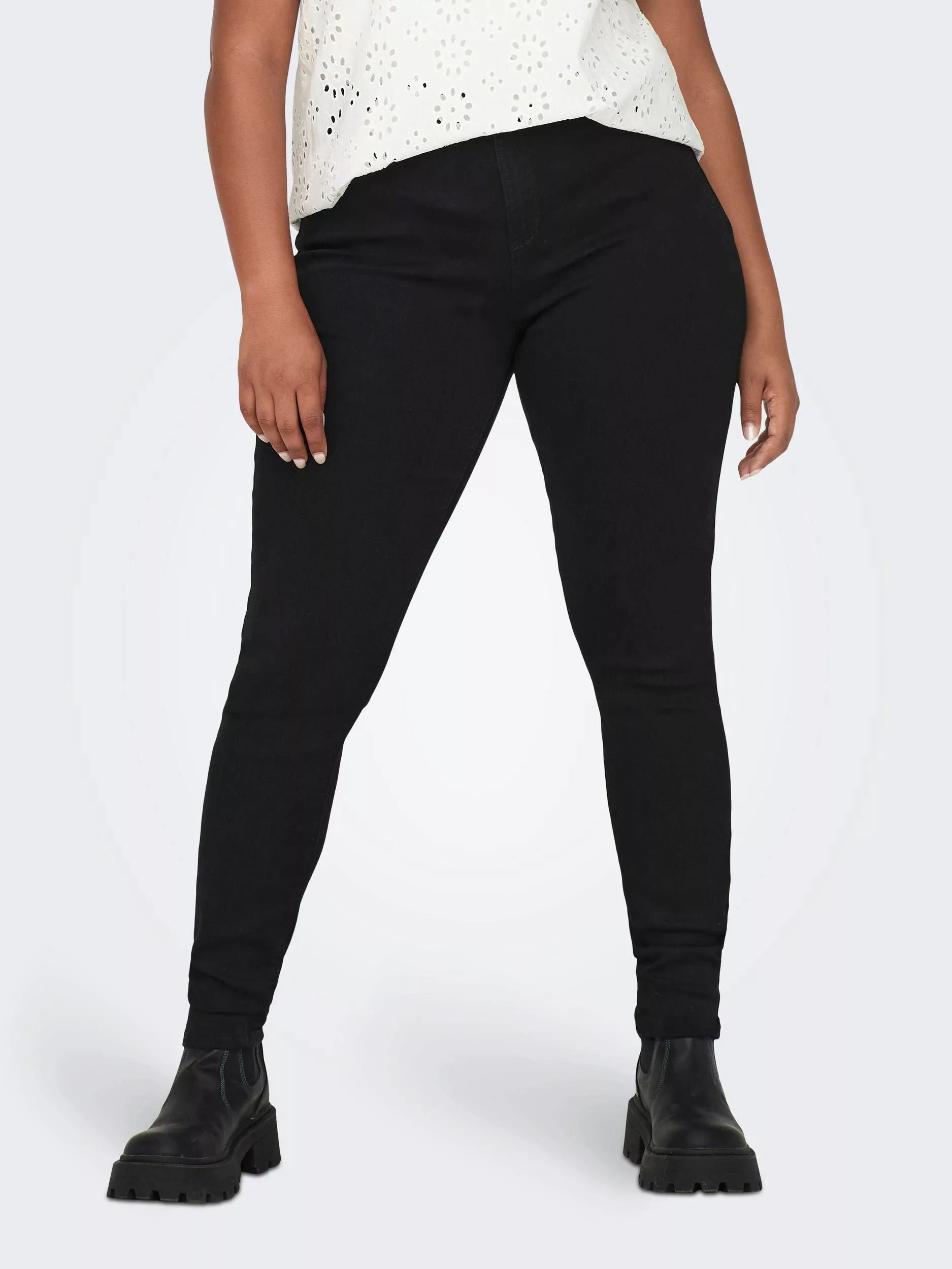 Carmakoma by Only Damen Jeans CARSTORM PUSH UP JEANS - Skinny Fit - Schwarz günstig online kaufen