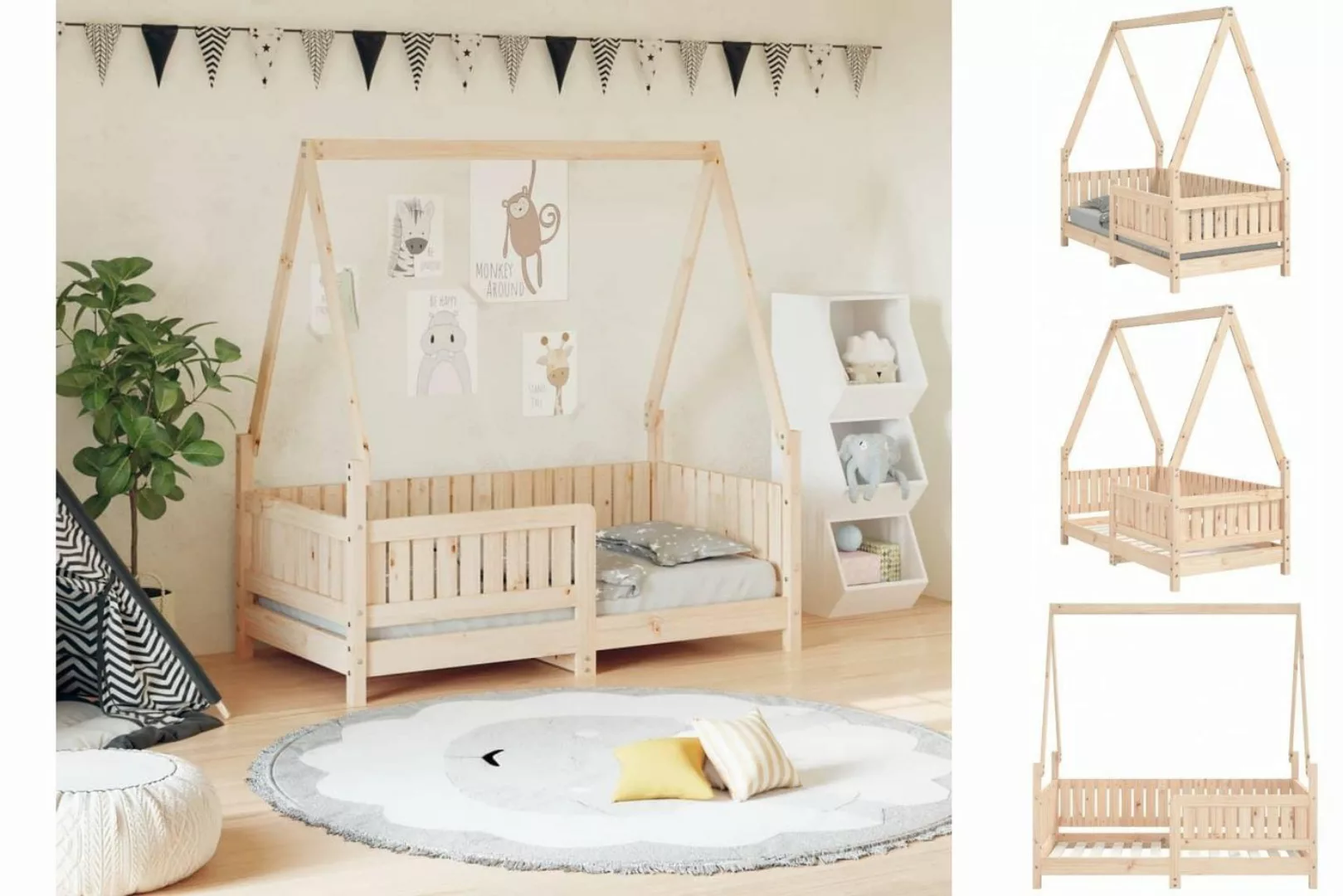 vidaXL Kinderbett Kinderbett 70x140 cm Massivholz Kiefer günstig online kaufen