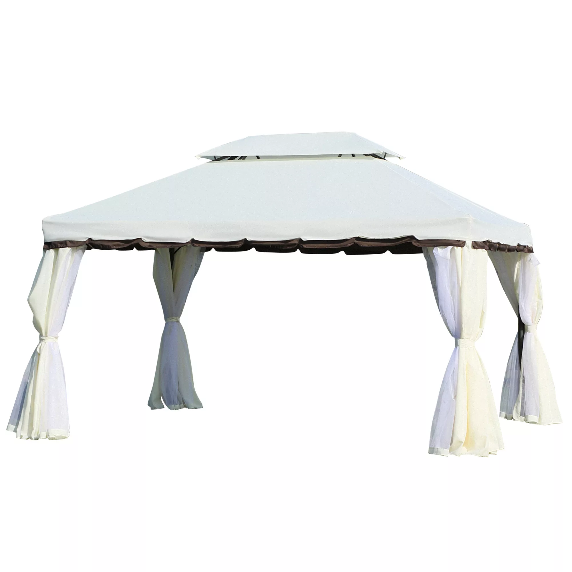 Outsunny Gartenpavillon Pavillon mit Doppeldach, Seitenwänden und abnehmbar günstig online kaufen