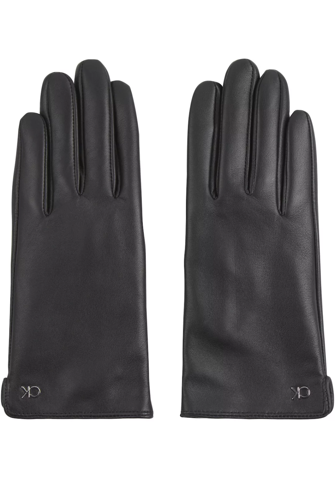 Calvin Klein Lederhandschuhe "CK METAL LEATHER GLOVES", mit Logozeichen günstig online kaufen