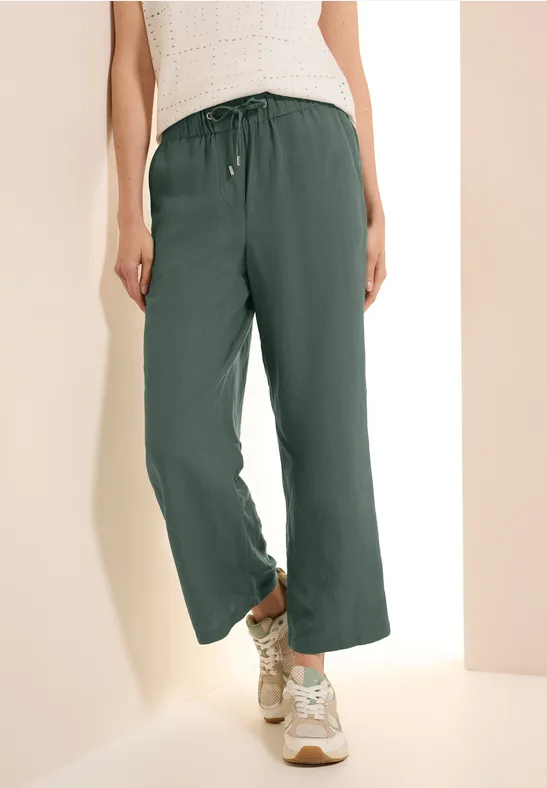 Wide Leg Hose aus Leinenmix günstig online kaufen