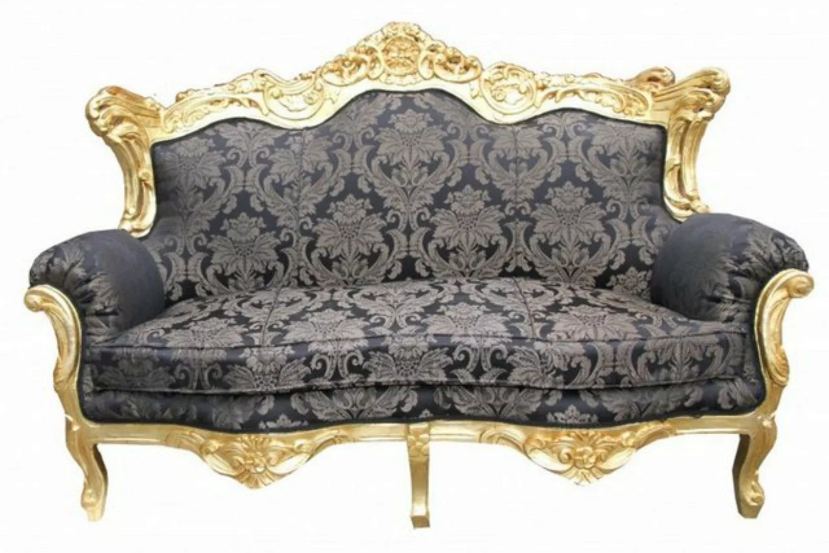 Casa Padrino 2-Sitzer Barock 2er Sofa Master Schwarz Muster/ Gold 2Mod - Wo günstig online kaufen
