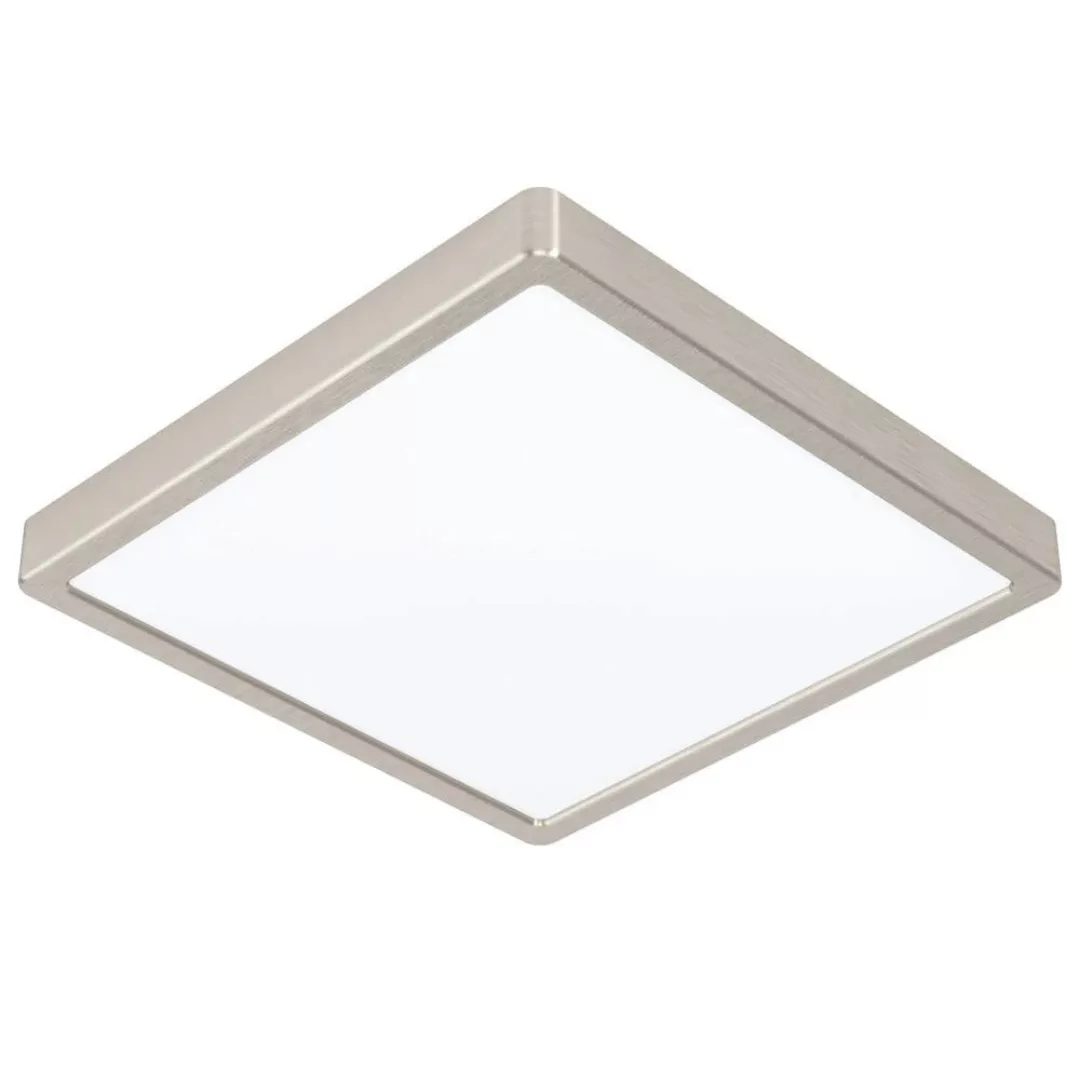 LED Deckenleuchte Fueva 5 in Nickel-matt 20,5W 2400lm 3000K 285x285mm günstig online kaufen