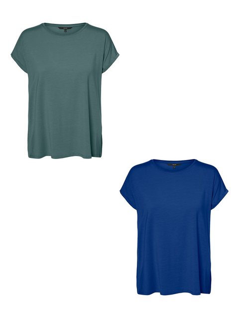 Vero Moda T-Shirt 2er-Pack T-Shirt Einfarbiges Stretch Oberteil (2-tlg) 515 günstig online kaufen