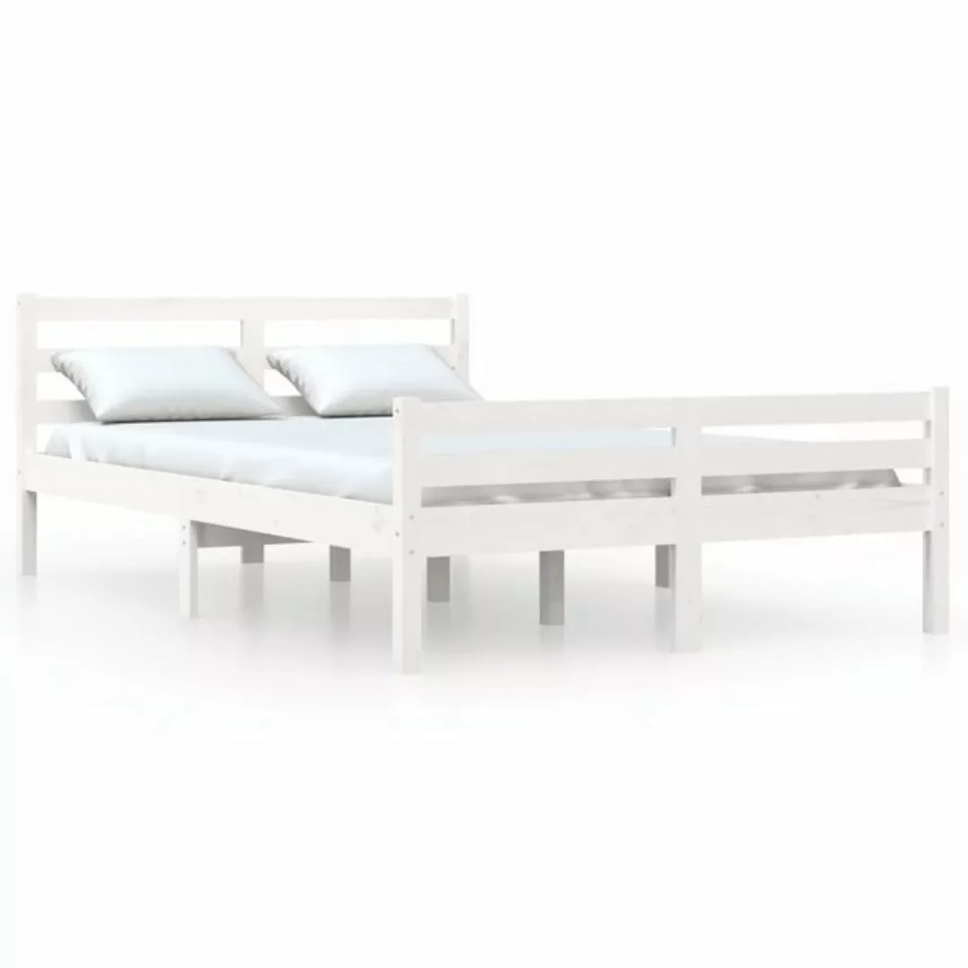 furnicato Bett Massivholzbett Weiß 120x200 cm günstig online kaufen