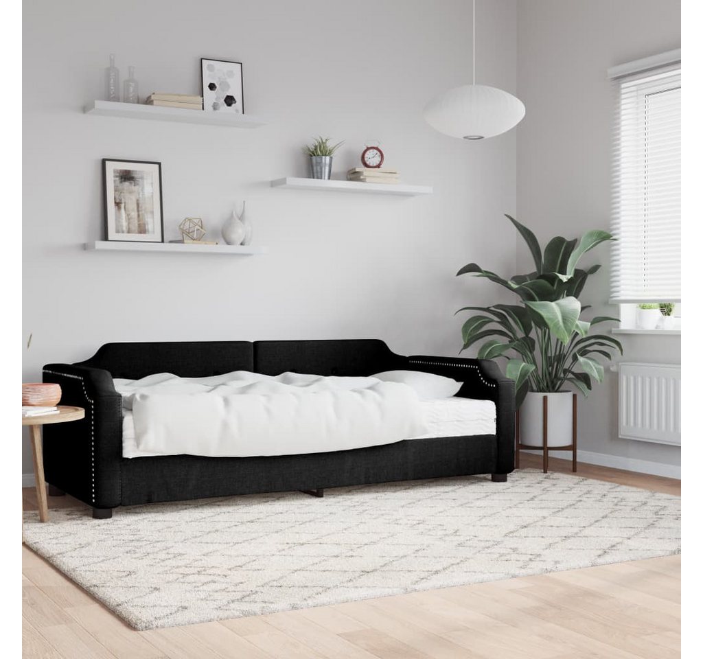 vidaXL Gästebett Gästebett Tagesbett mit Matratze Schwarz 90x190 cm Stoff B günstig online kaufen